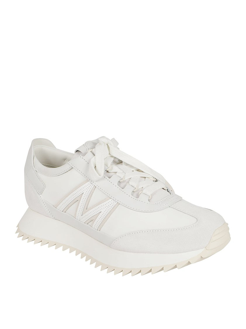 Light Beige Nylon And Suede Sneakers