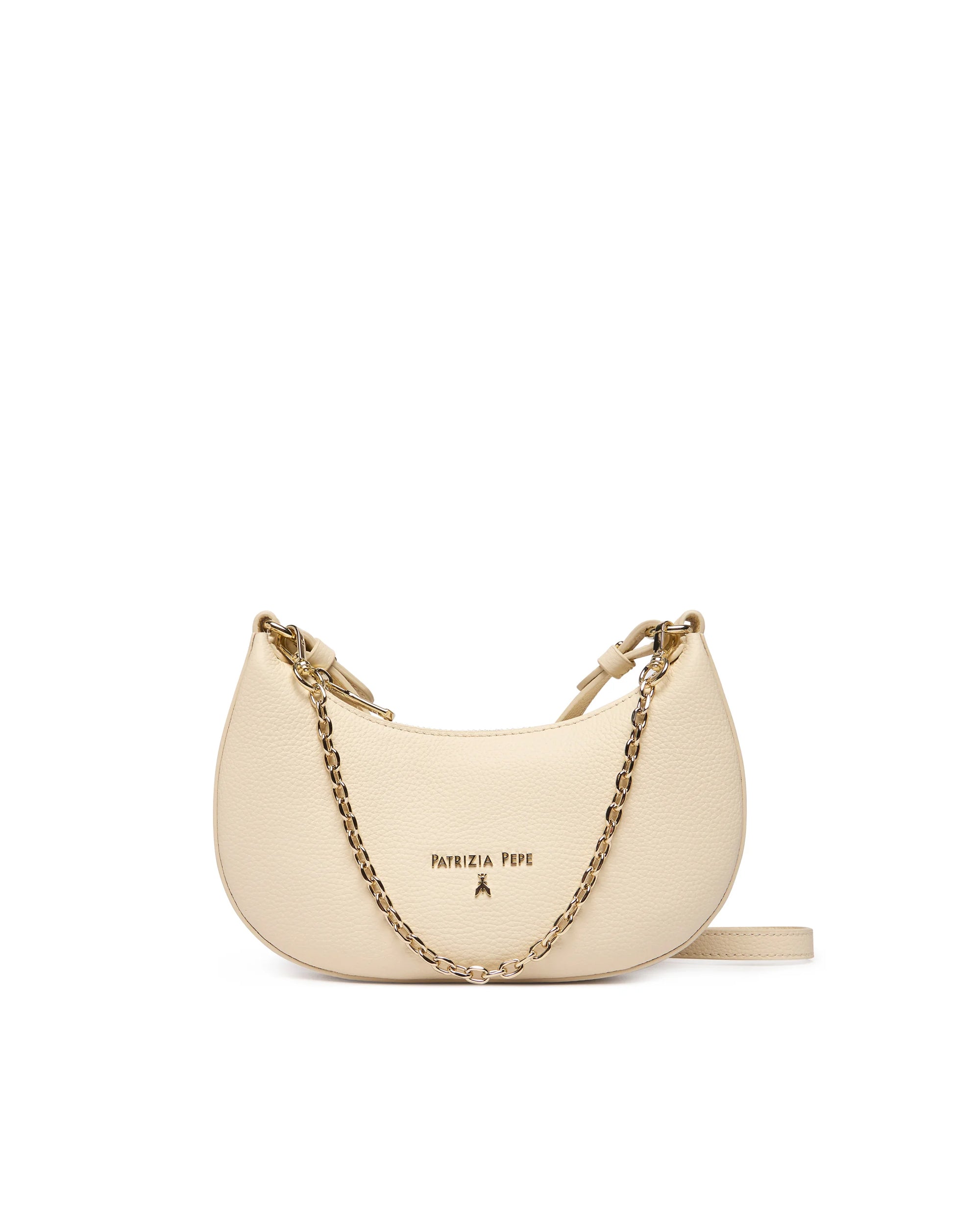 Wooly White Crescent Bag
