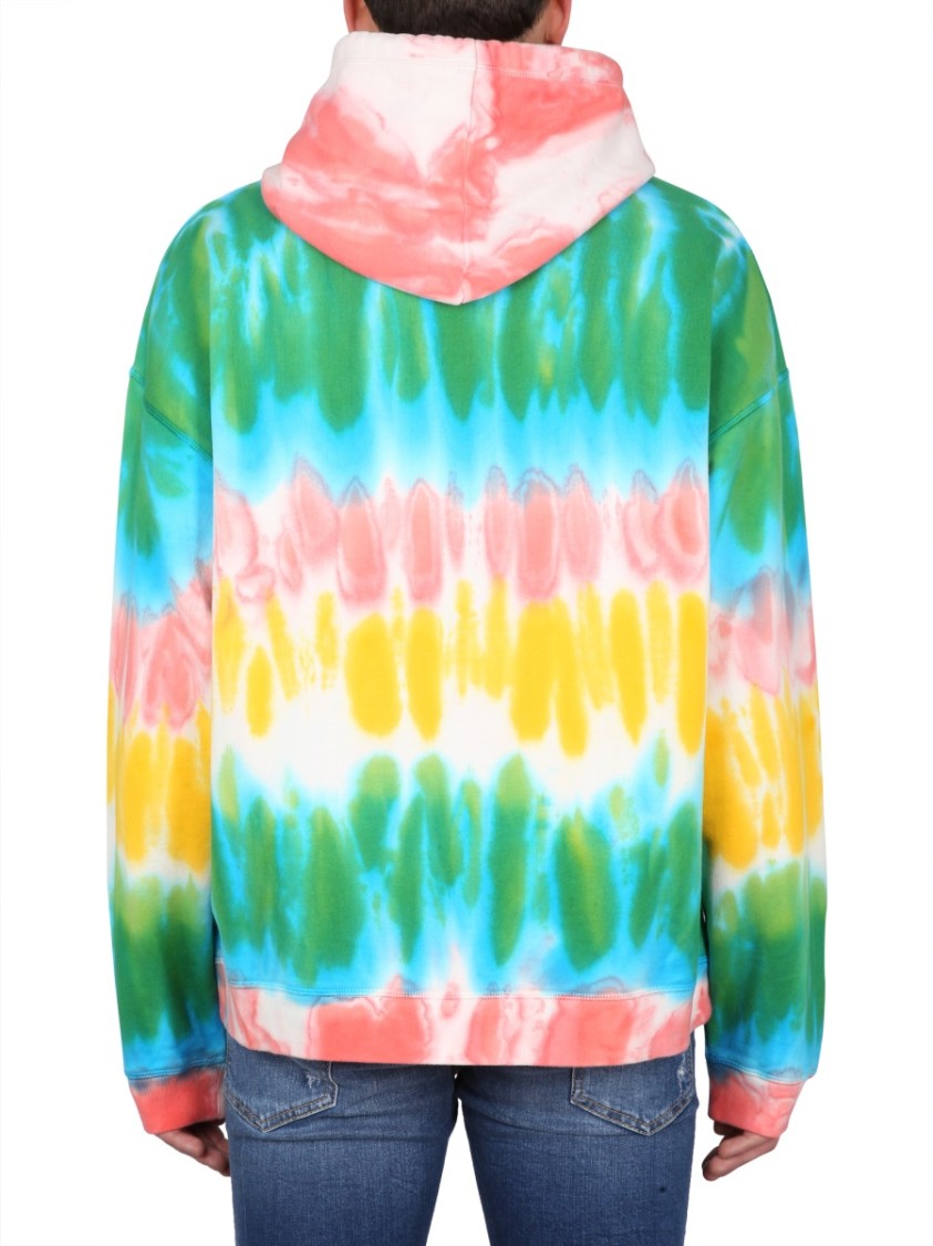 Tie-Dye Hoodie With Striking Logo Design
