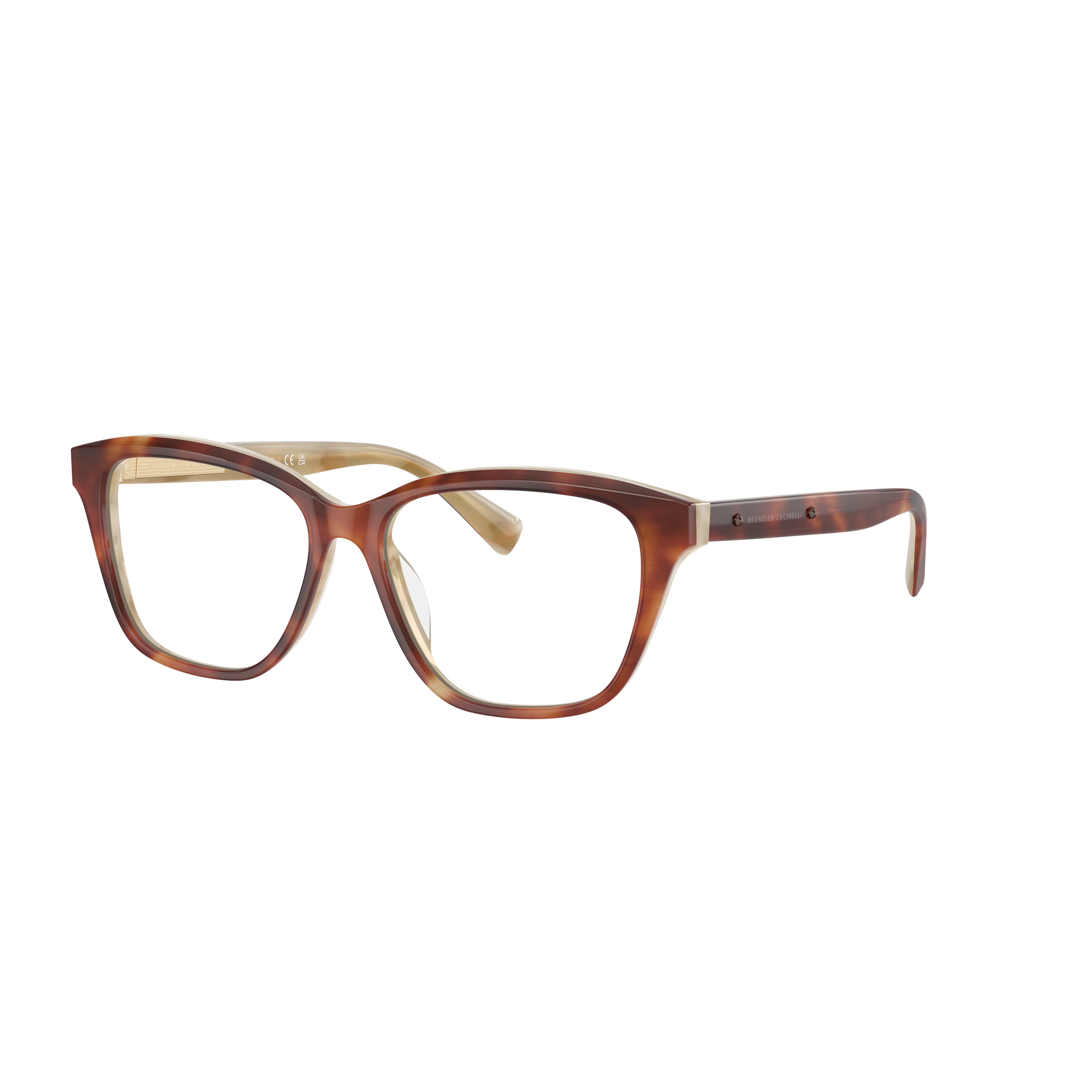 0bc3004 Translucent Beige Cat-Eye Sunglasses with Tortoiseshell Arms