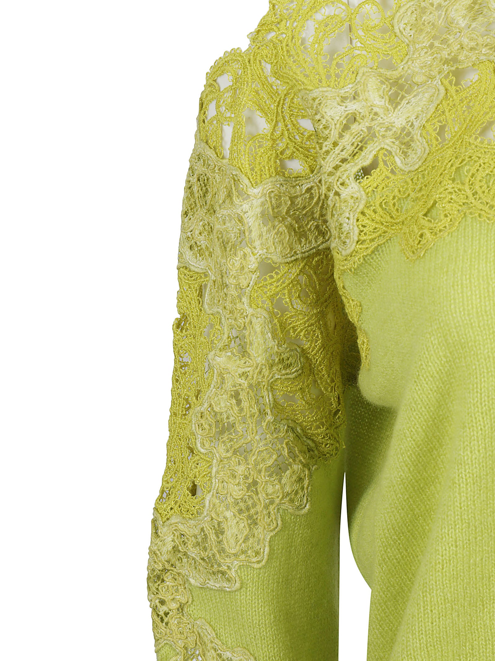 Intricate Lace Detail Long-Sleeved Top
