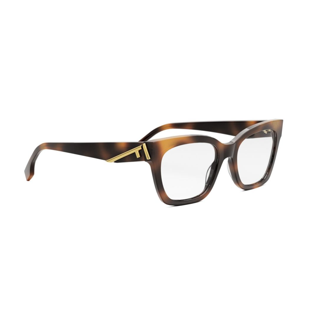 Fe50073i Oversized Square Frame Tortoiseshell Eyeglasses