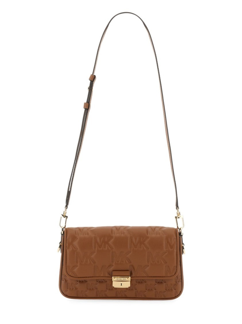 Logo-Embossed Structured Shoulder Bag