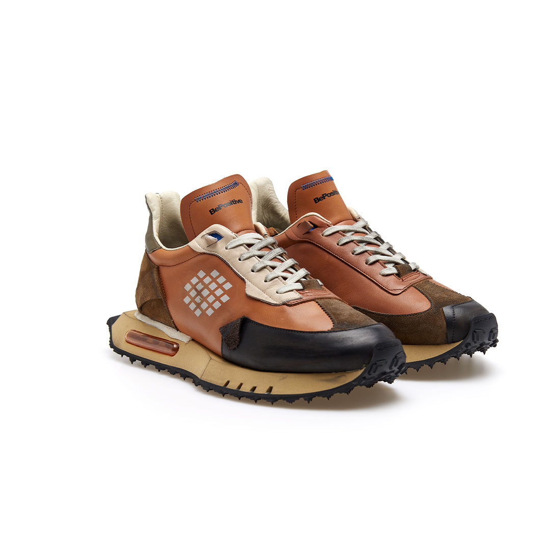 Space Race - Distressed Leather Sneakers
