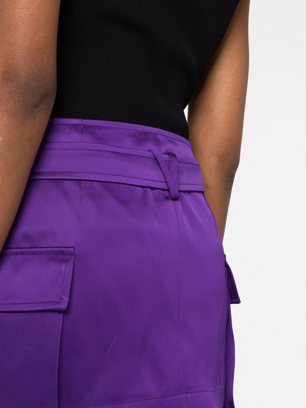 Grape Purple Moire Effect Miniskirt