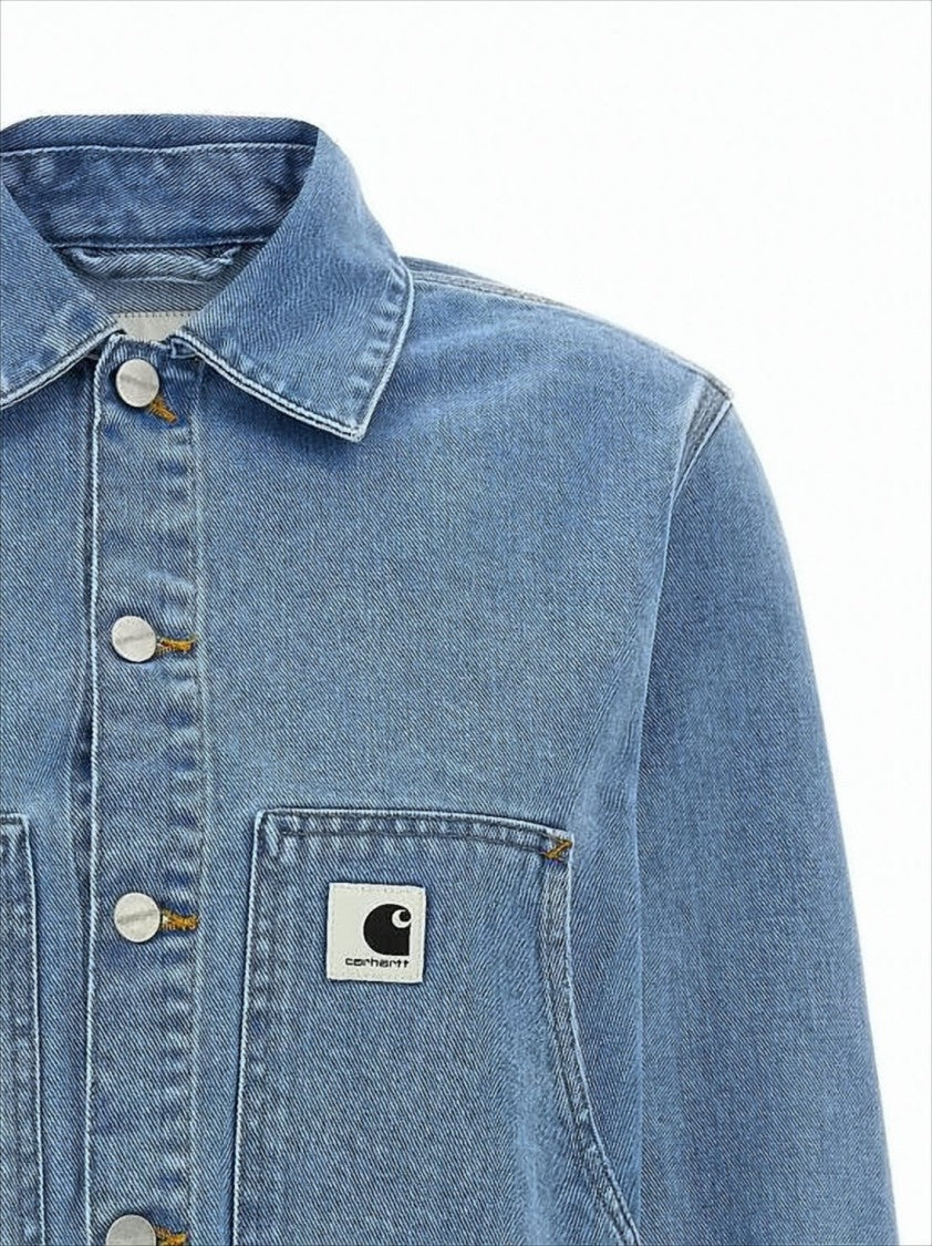 Cropped Denim Jacket with Classic Collar