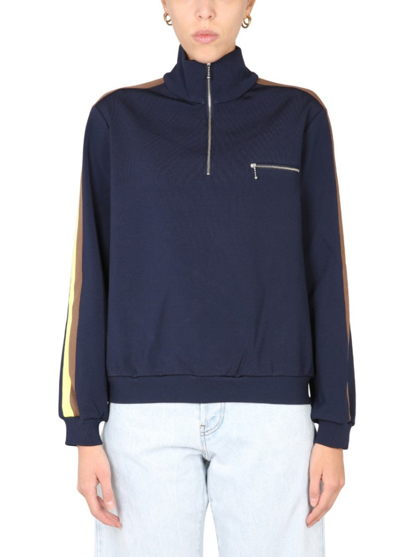 Relaxed Fit Sweatshirt With High Collar