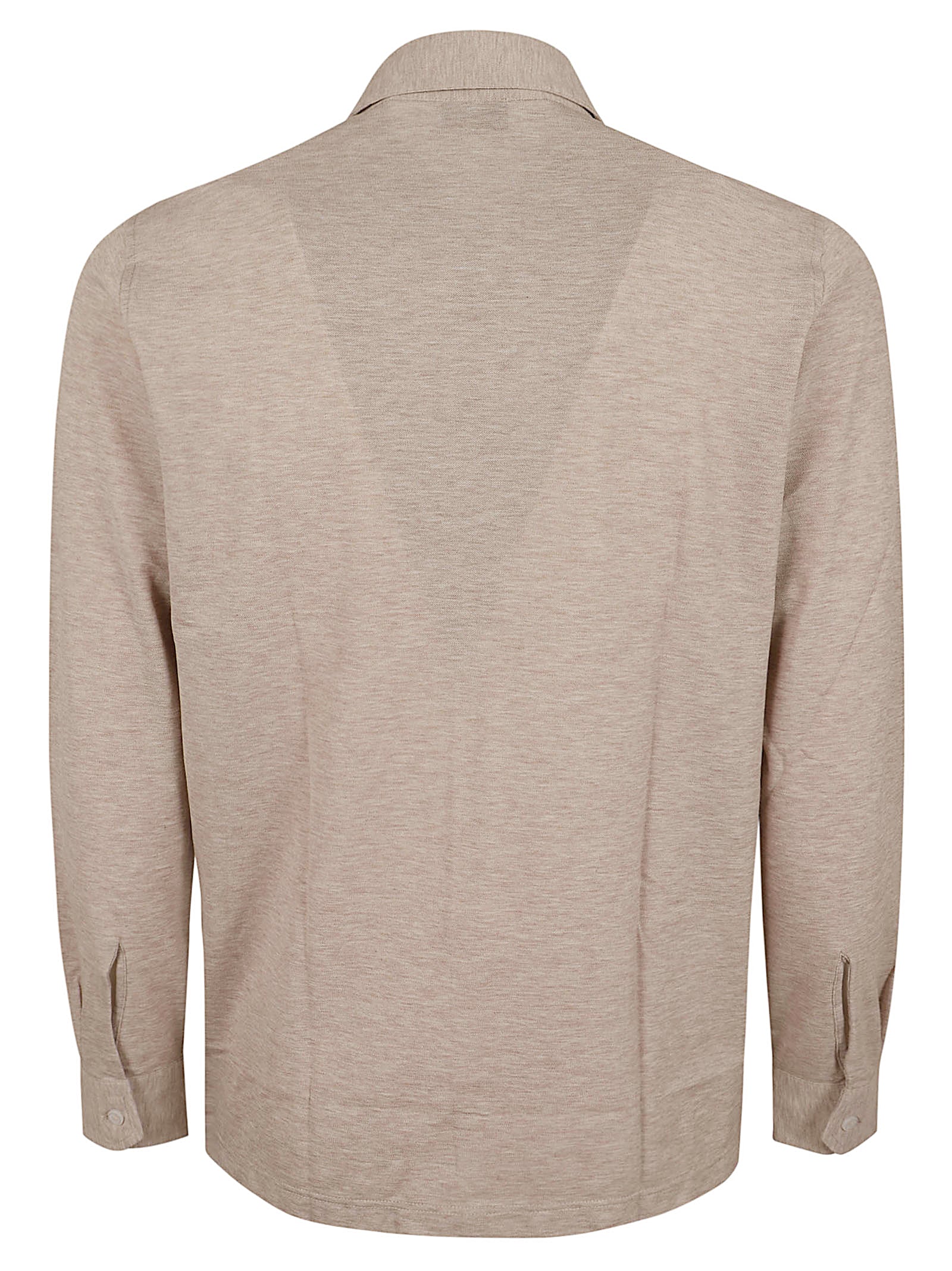 Beige Oversized Shirt with Classic Collar