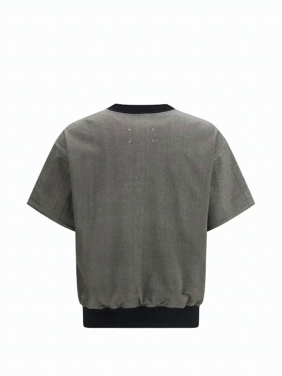 Boxy-Fit Short-Sleeve T-Shirt with Distressed Text Detail