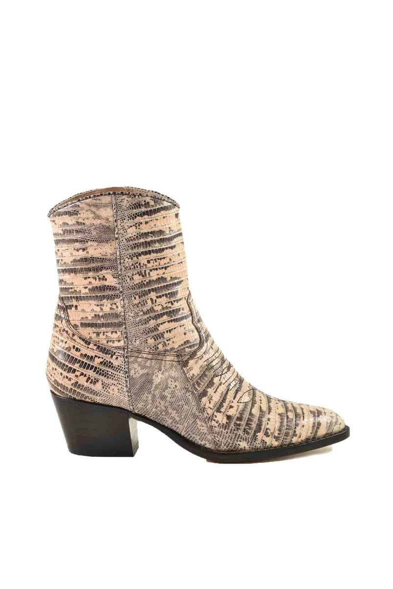 Leather Texan Shoes - Pink/Grey