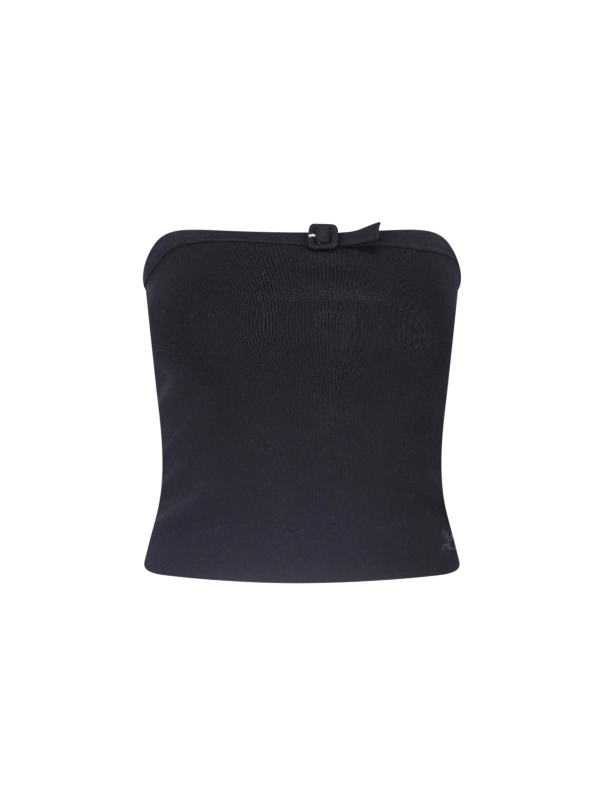 Black Buckle Knit Bustier Top