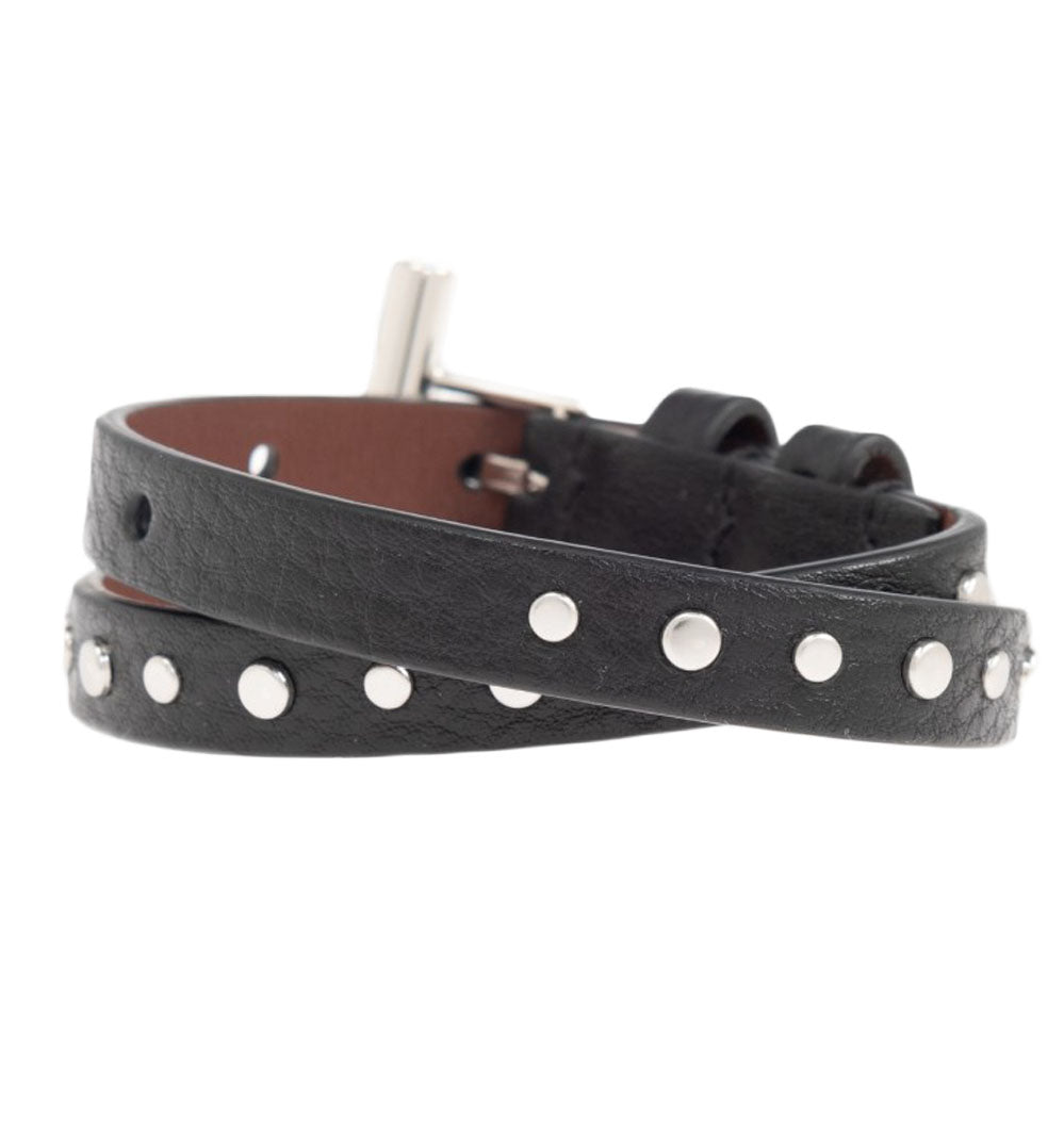 T-Bar Double Wrap Leather Bracelet