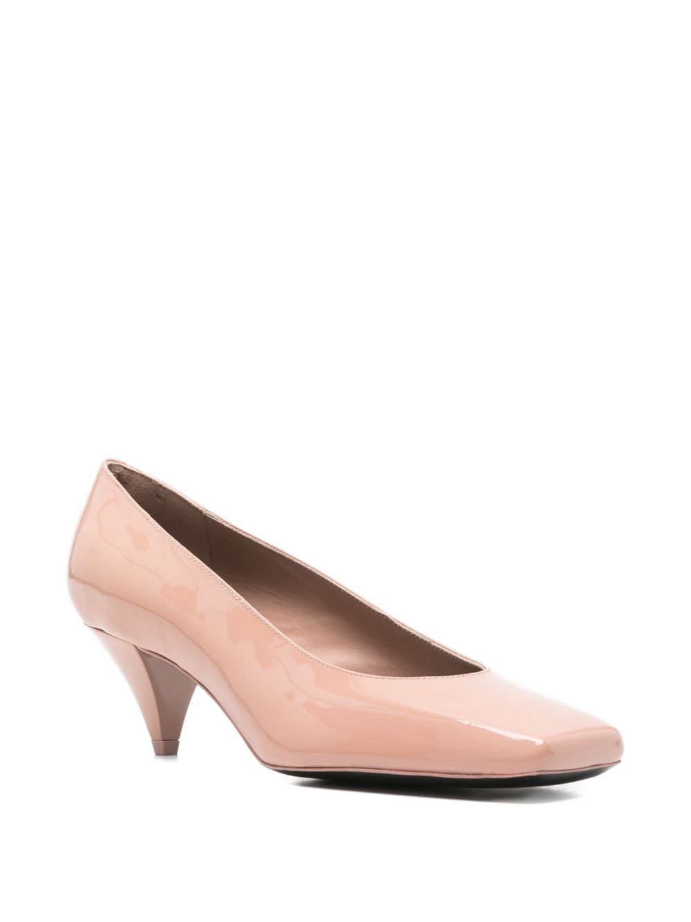 Low-Heeled Pumps with Glossy Finish