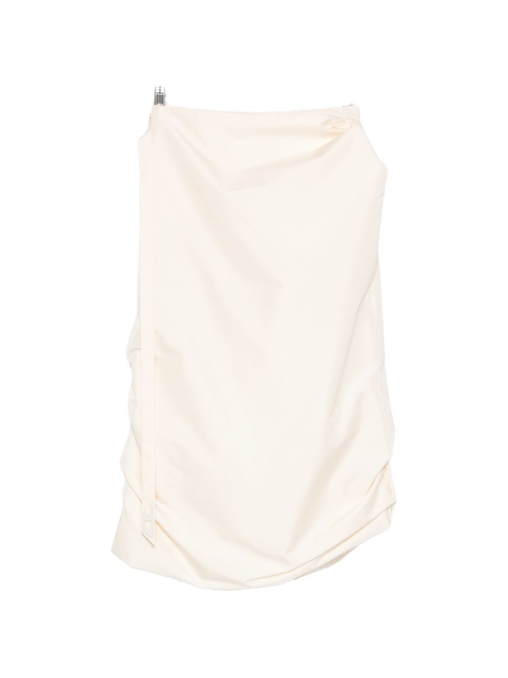 Knee-Length Wrap Skirt In Beige Silk-Nylon Blend