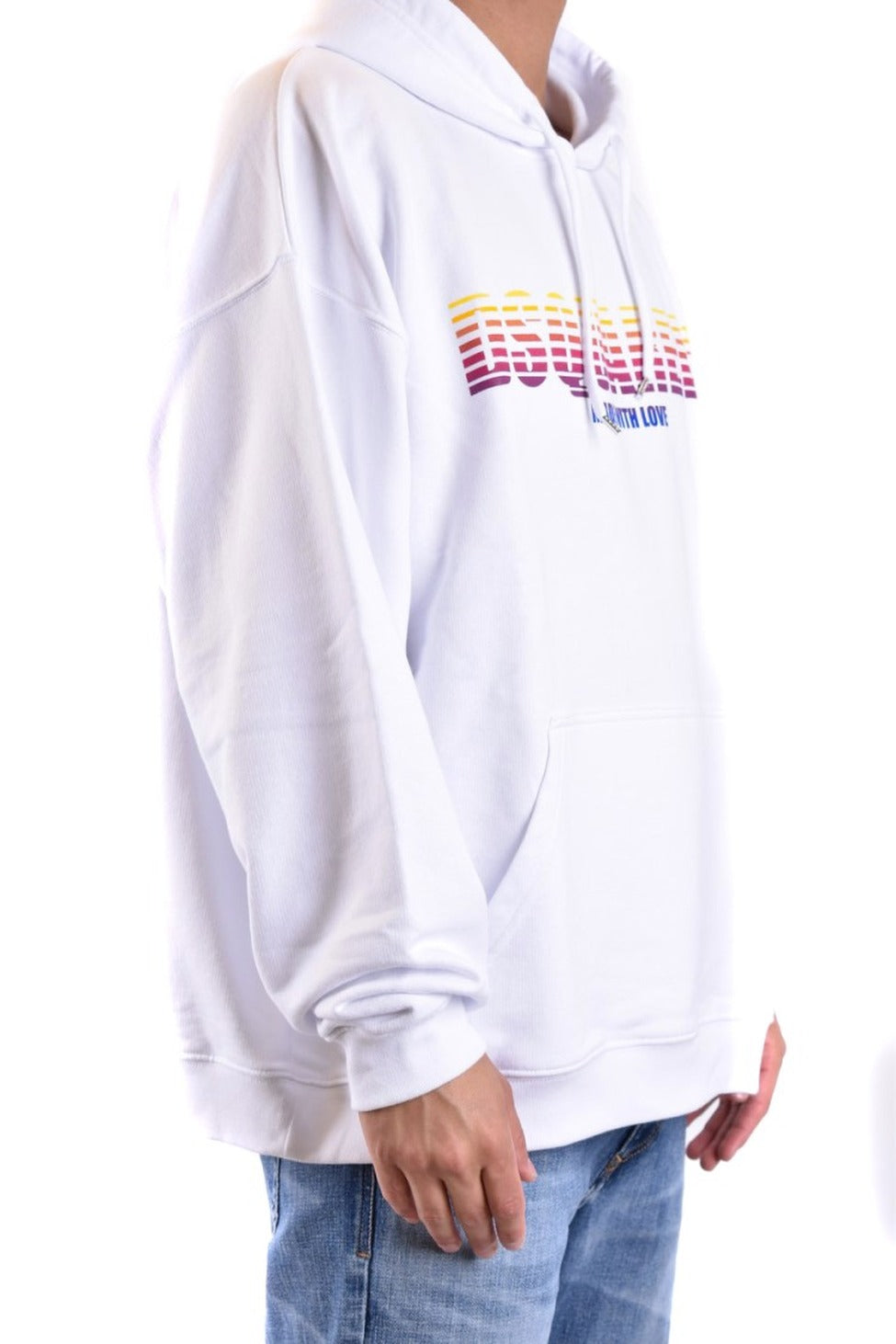 Casual Cotton Hoodie With Bold Logo And Relaxed Fit