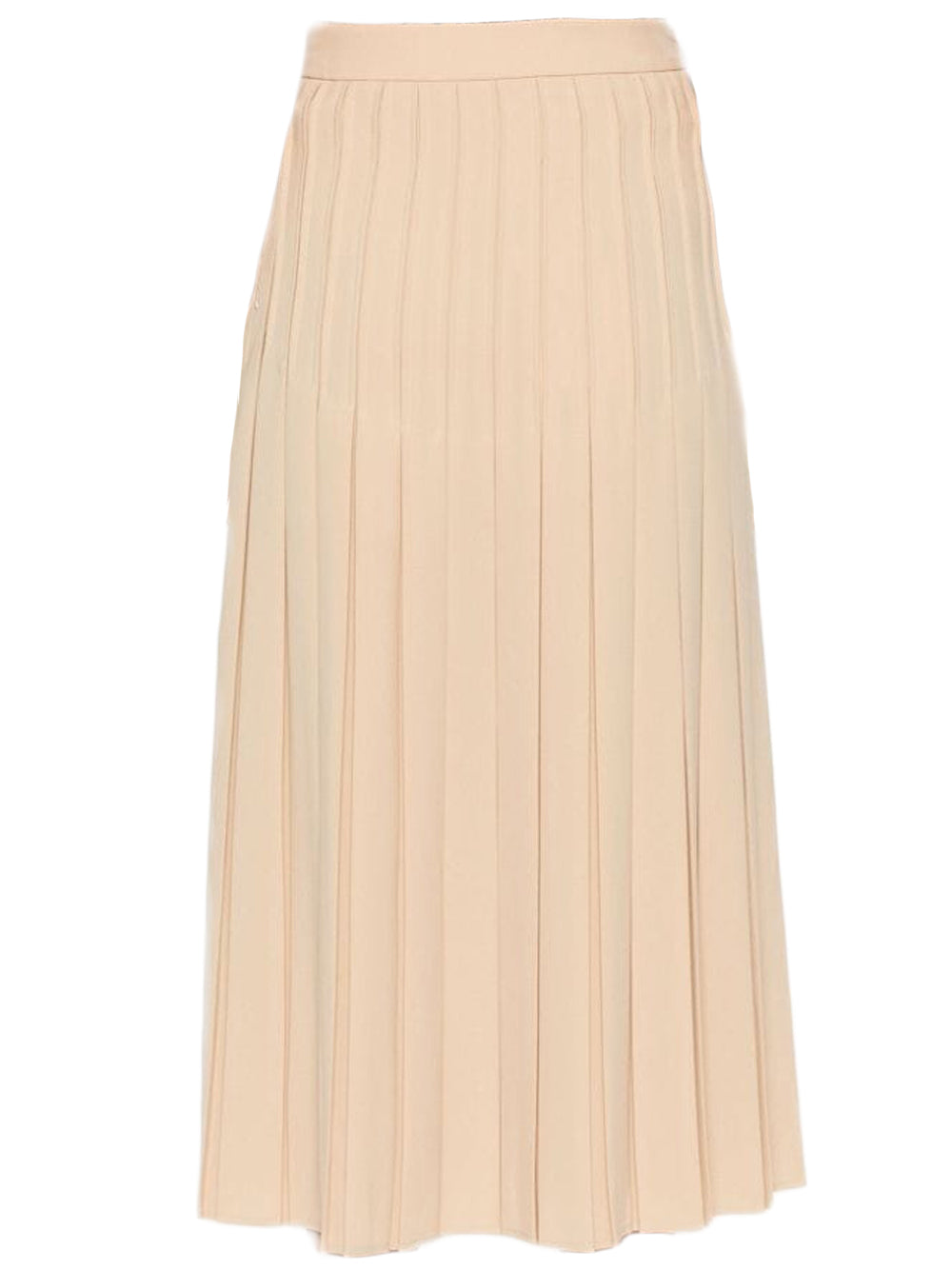 Pleated Midi Skirt with Smooth Waistband