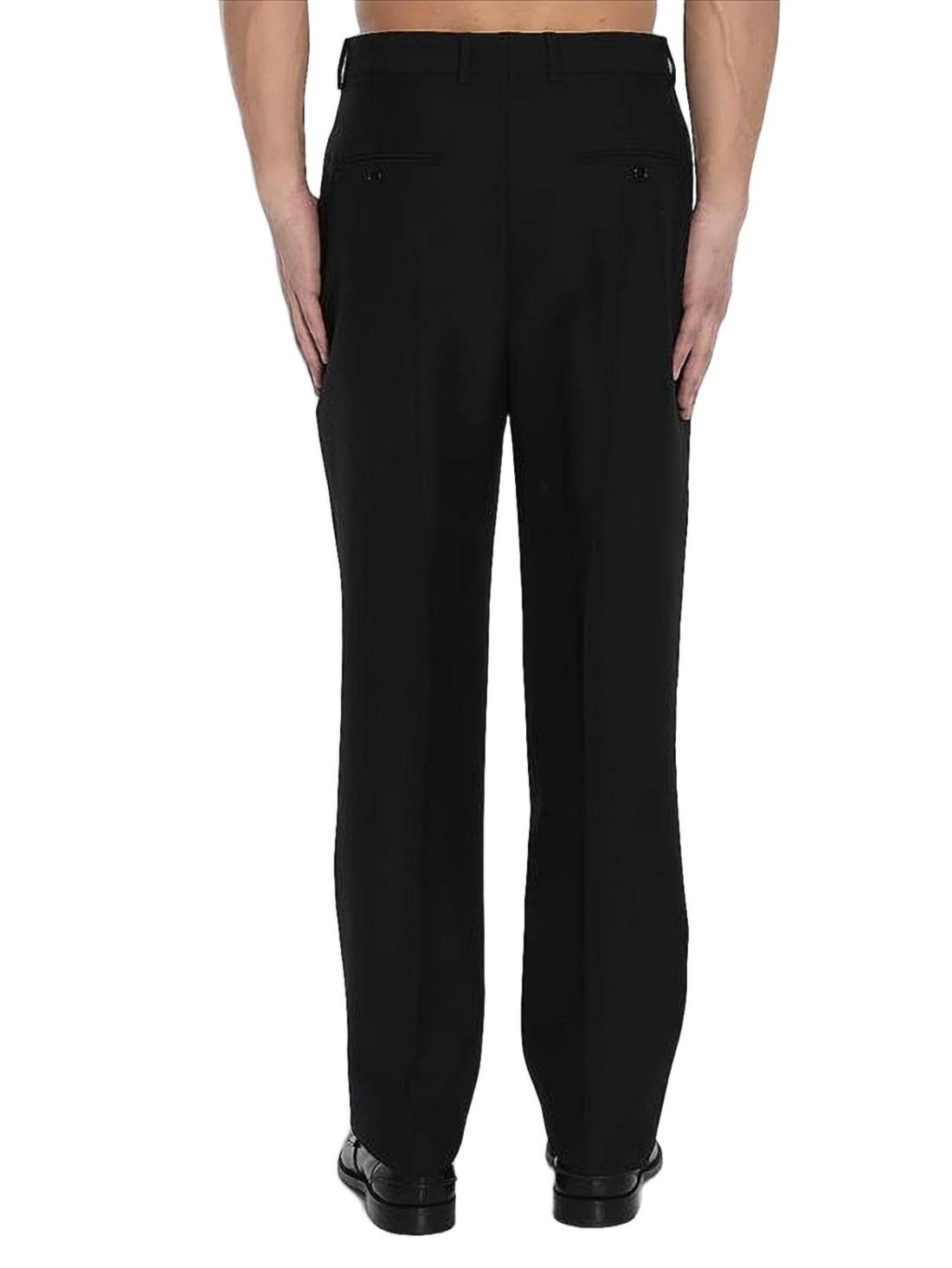 Tailored Black Suit Pants with Front Pleats