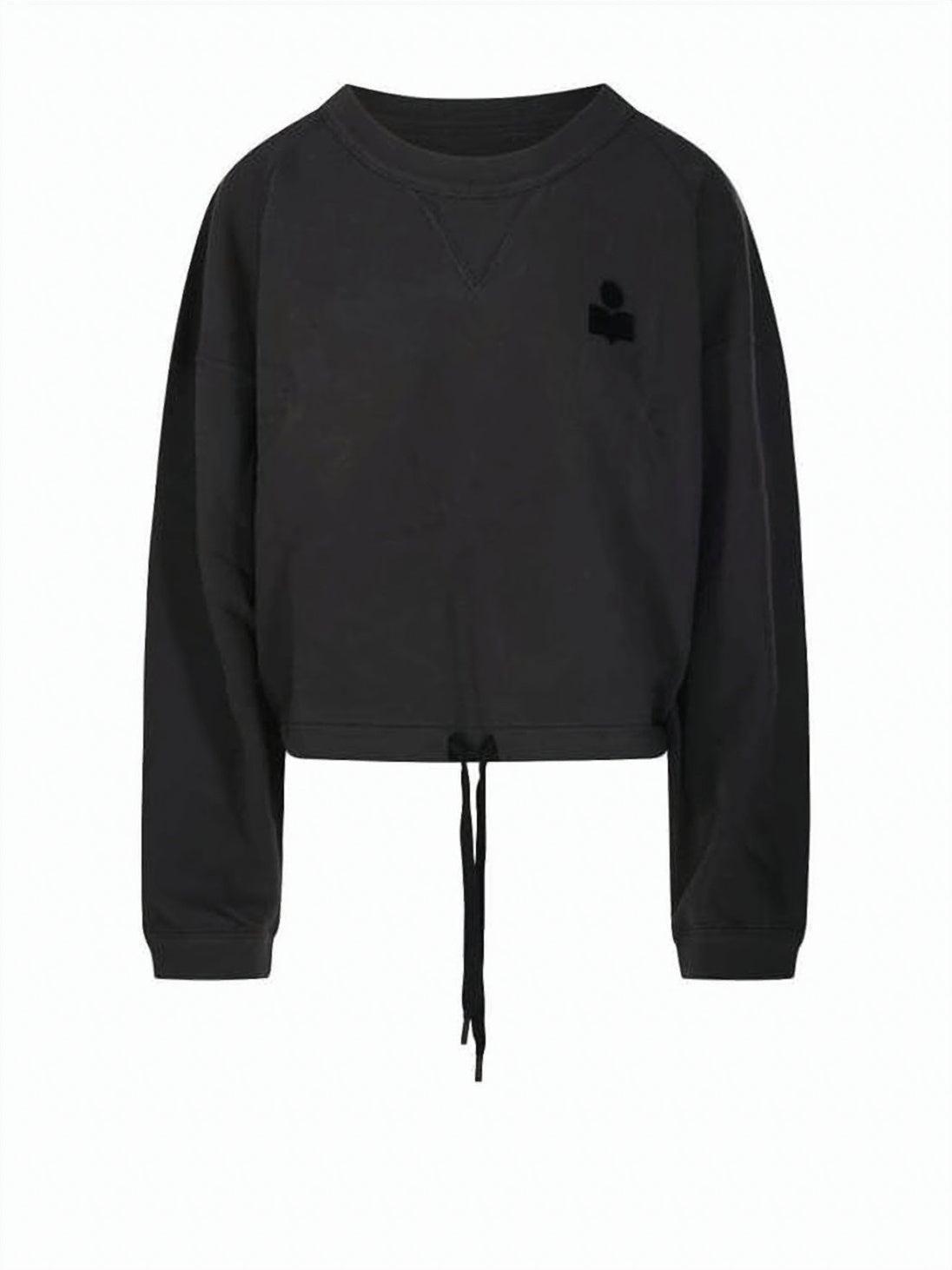 Cropped Long-Sleeve Top with Relaxed Fit