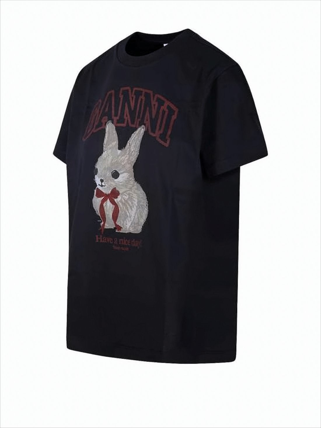 Short-Sleeved T-Shirt with Graphic Rabbit Print