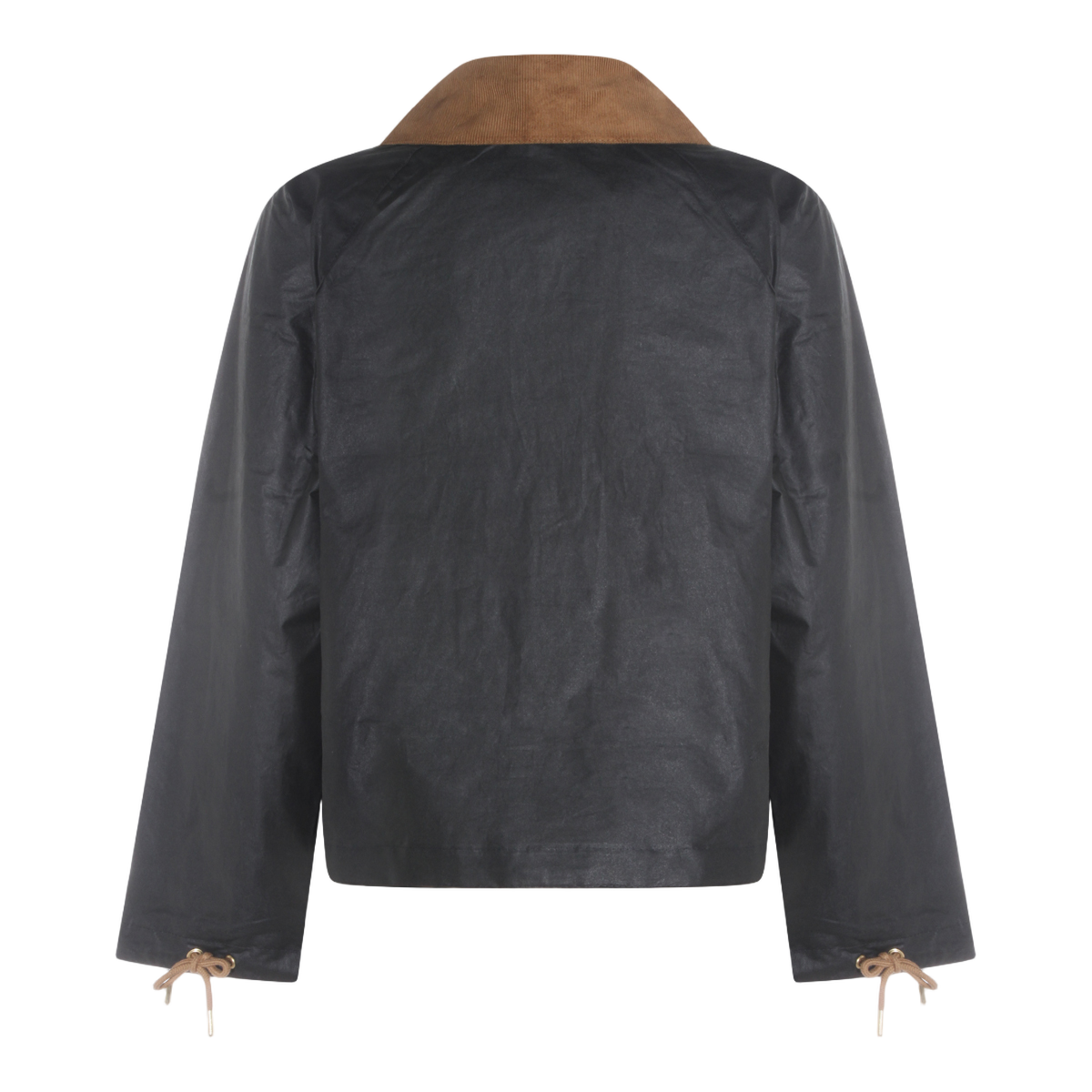 Black Jacket with Contrasting Brown Corduroy Collar