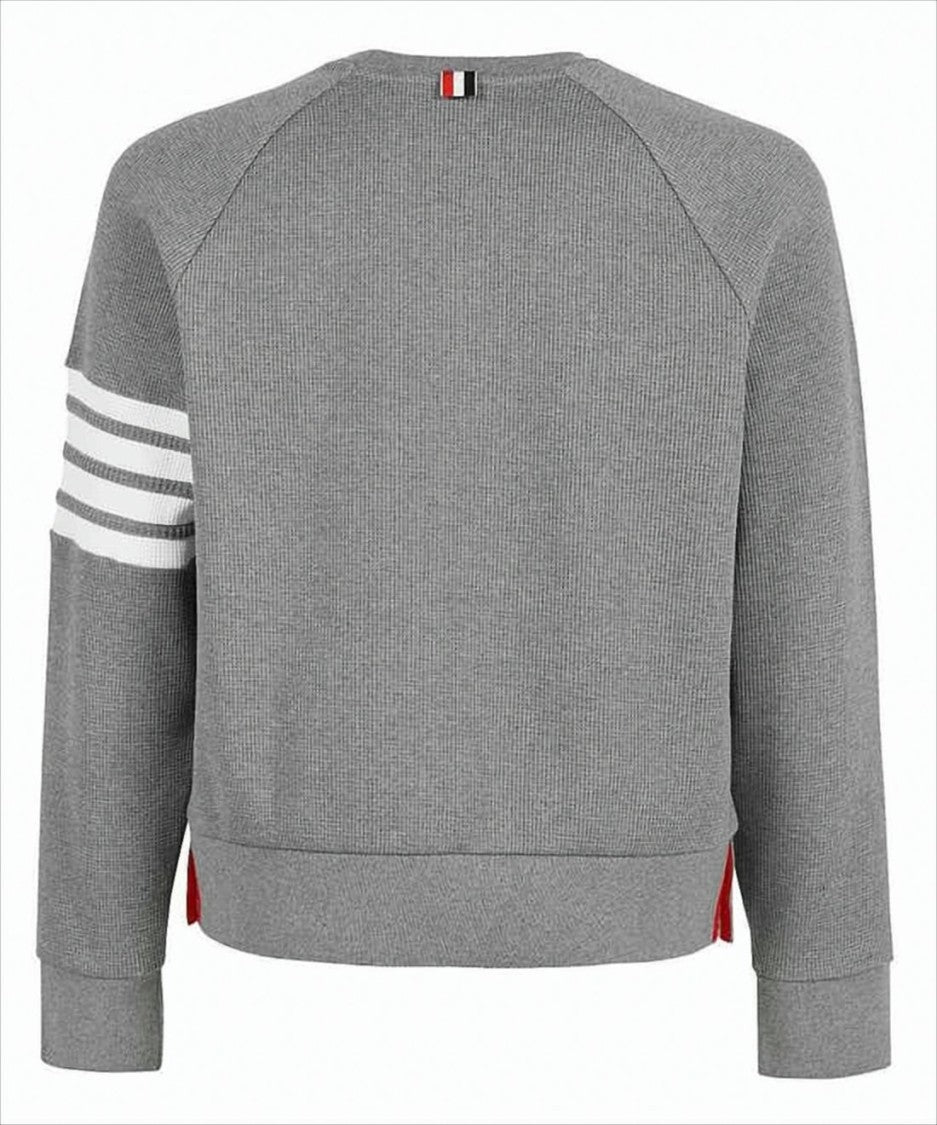 Textured Ribbed Sweatshirt with Three-Stripe Detail