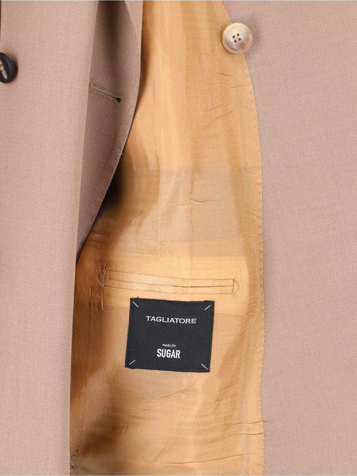 Beige Dress Shirt With Classic Collar And Button-Down Front