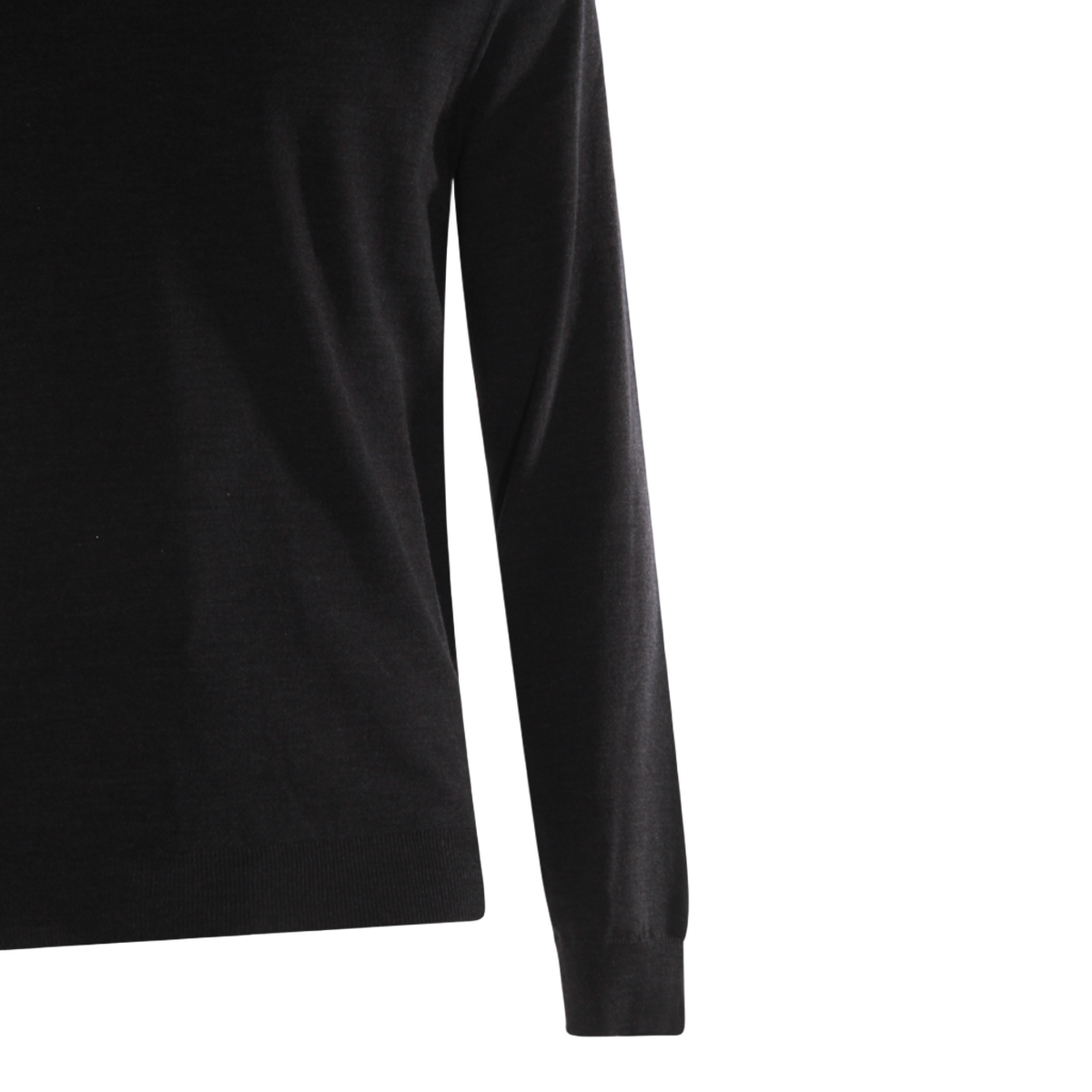 Fitted Black Crew Neck Sweater