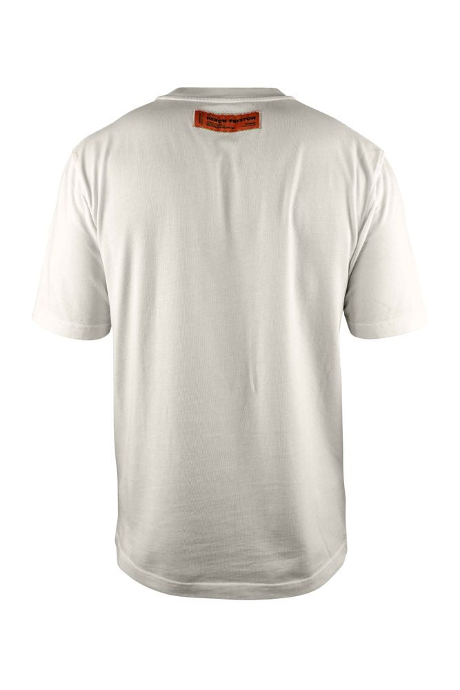 Plain White Cotton T-Shirt With Embroidered Detail
