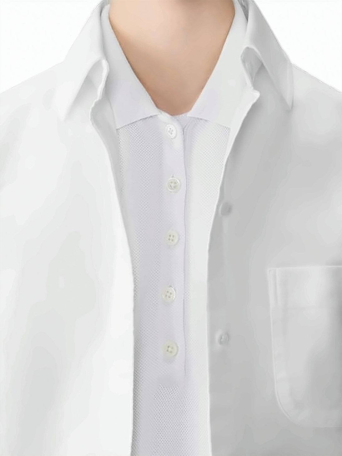 Short-Sleeved Polo Shirt with Buttoned Placket