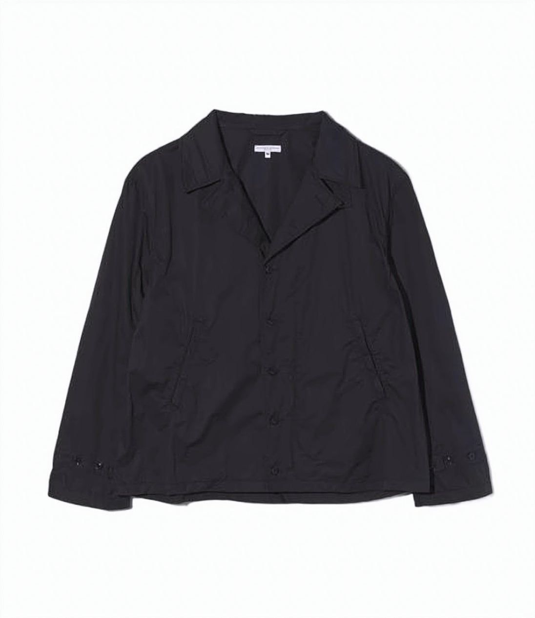 Black Cotton Jacket with Button-Up Front