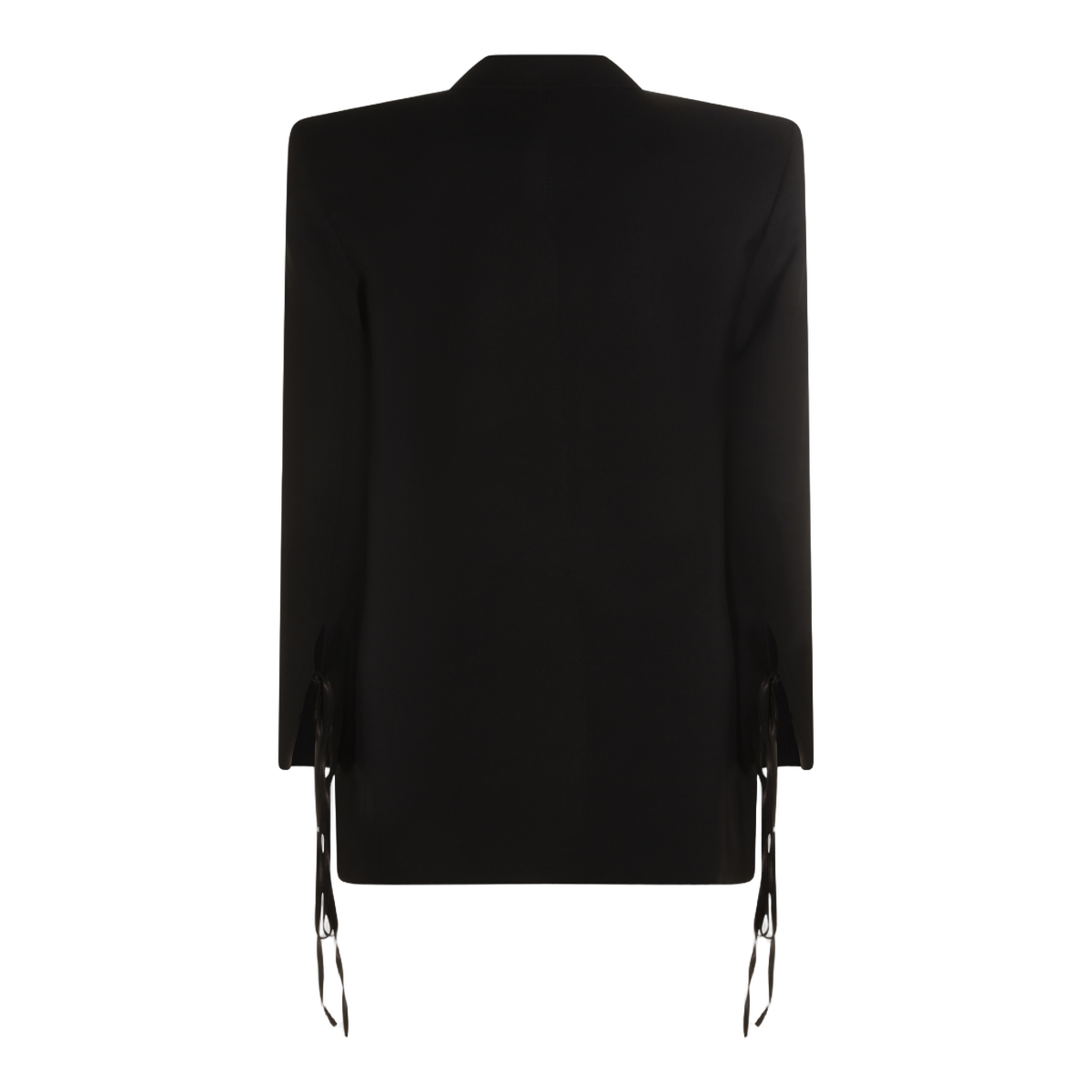 Double-Breasted Tailored Jacket With Ribbon Ties