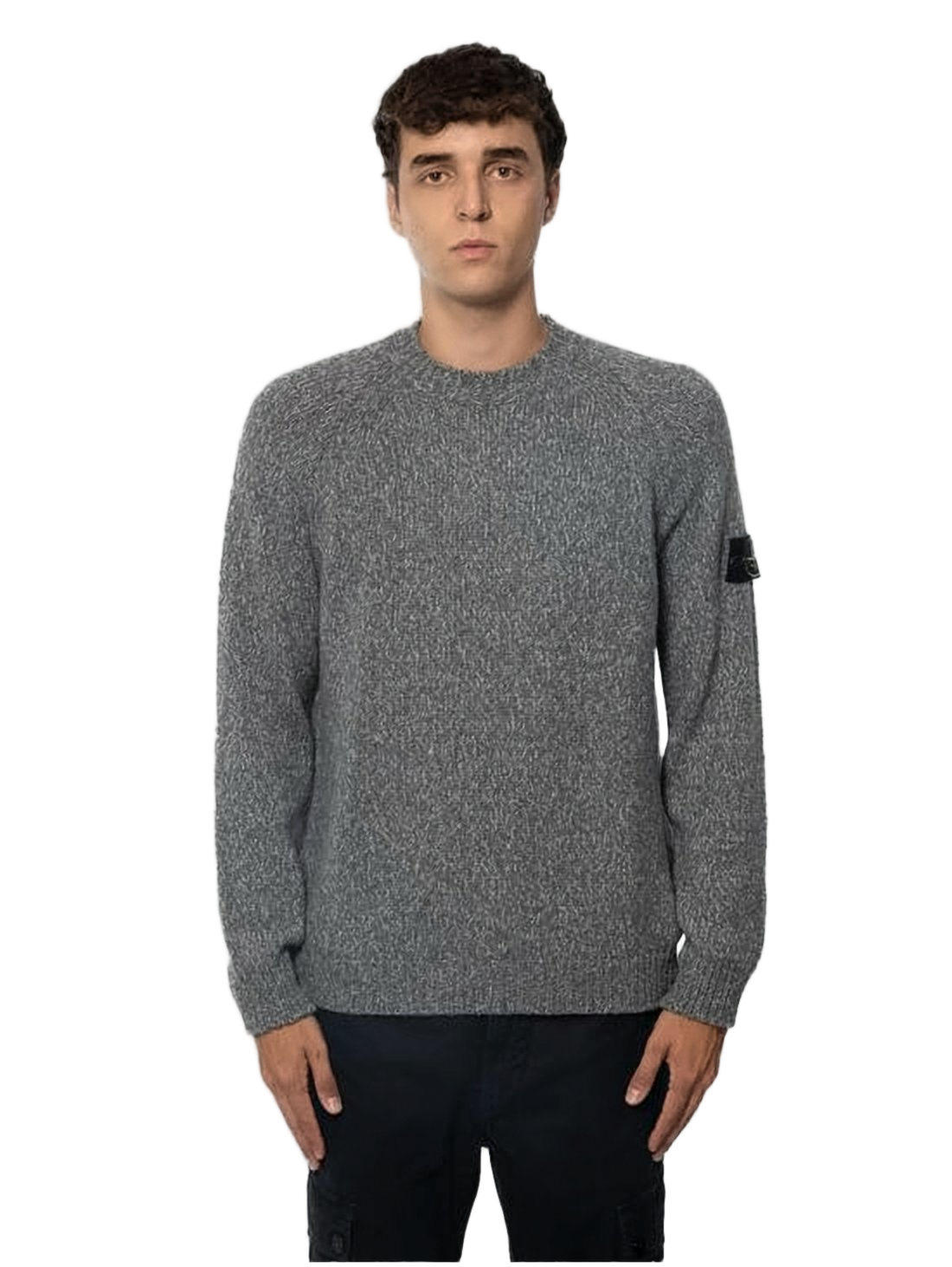 Textured Knit Sweater with Distinctive Patch Logo