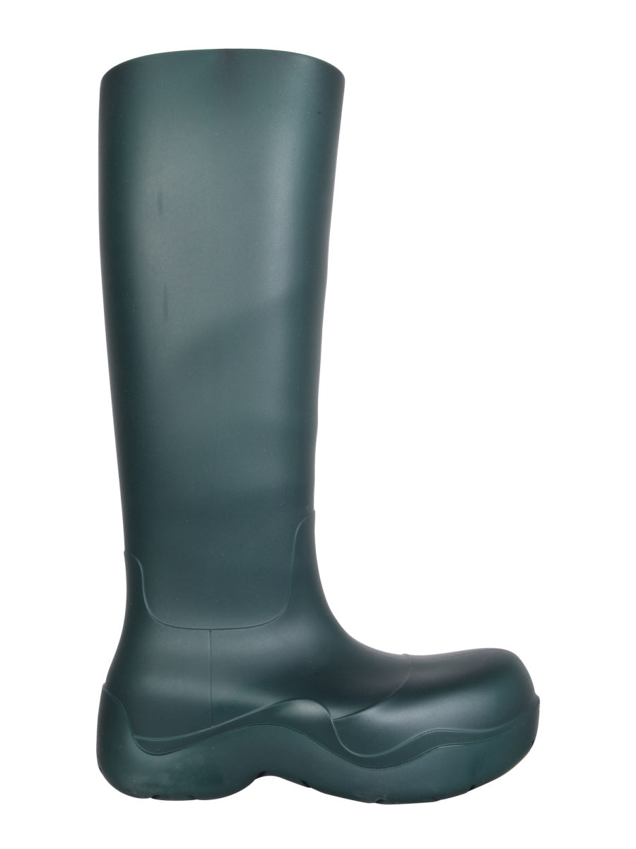 High-Top Rubber Puddle Boots with Glossy Finish
