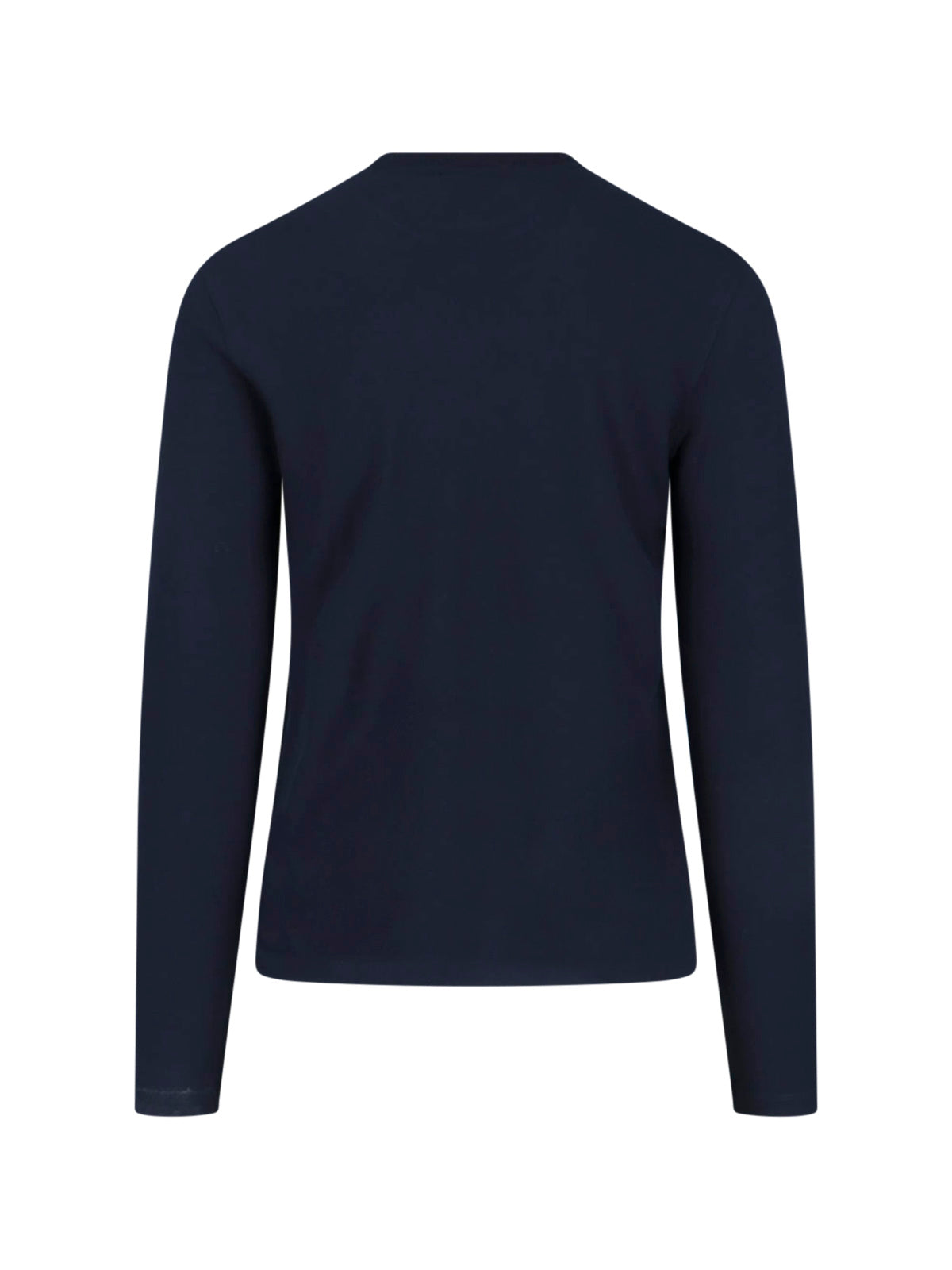 Navy Cotton Long-Sleeved Crewneck Tee