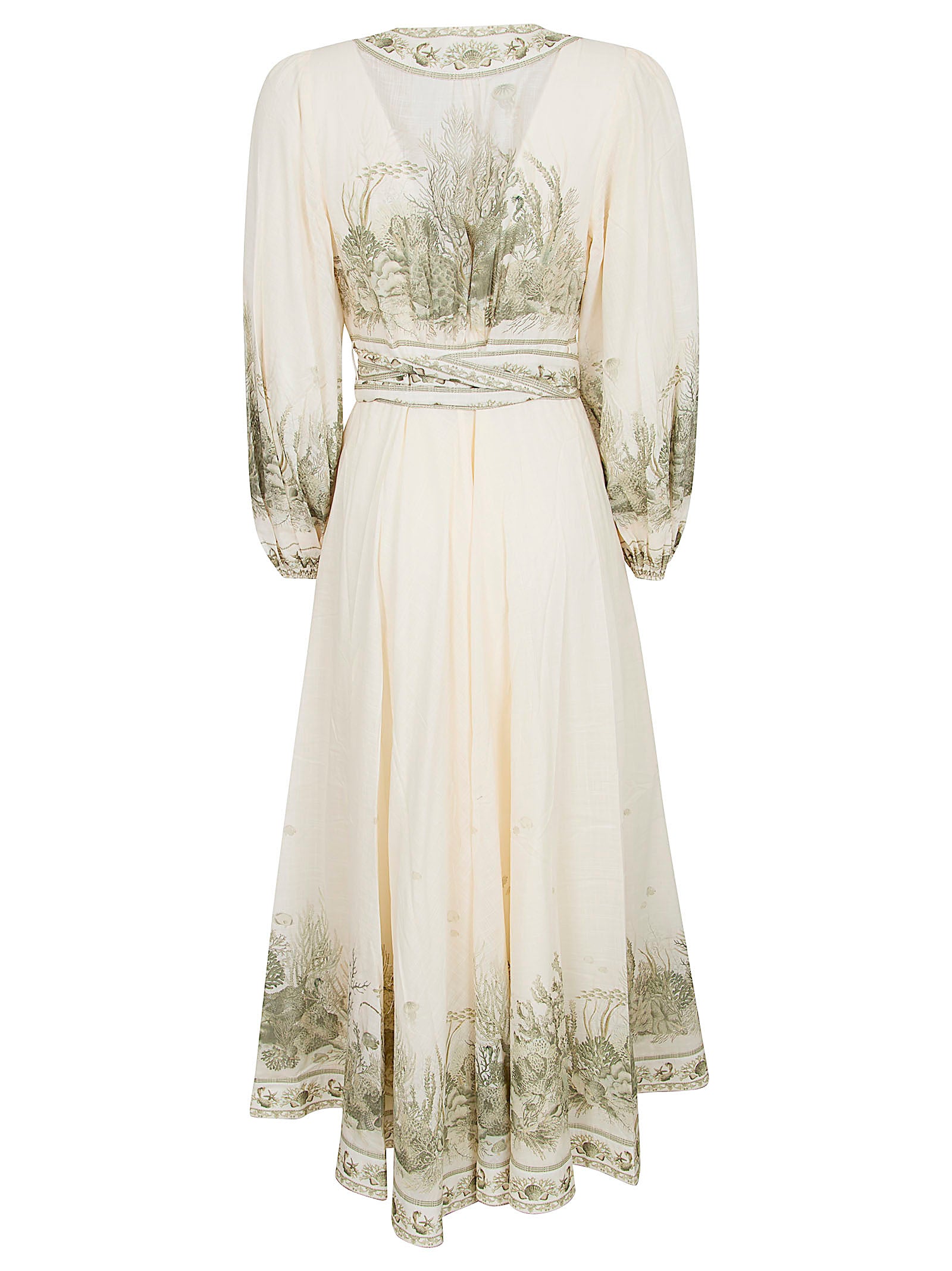Deep V-Neck Pleated Dress