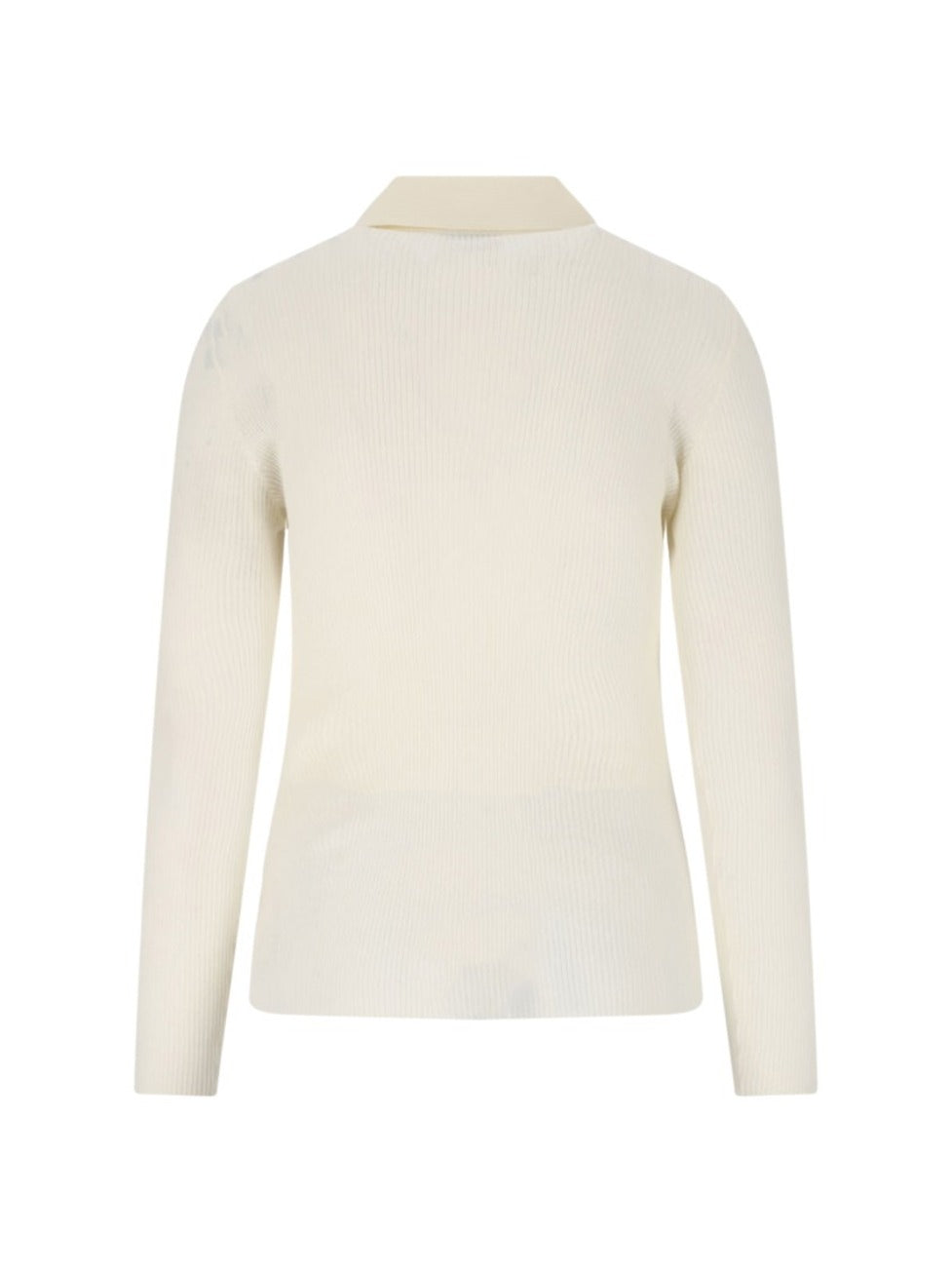 Ribbed Cotton-Blend Moncler Top With Classic Collar