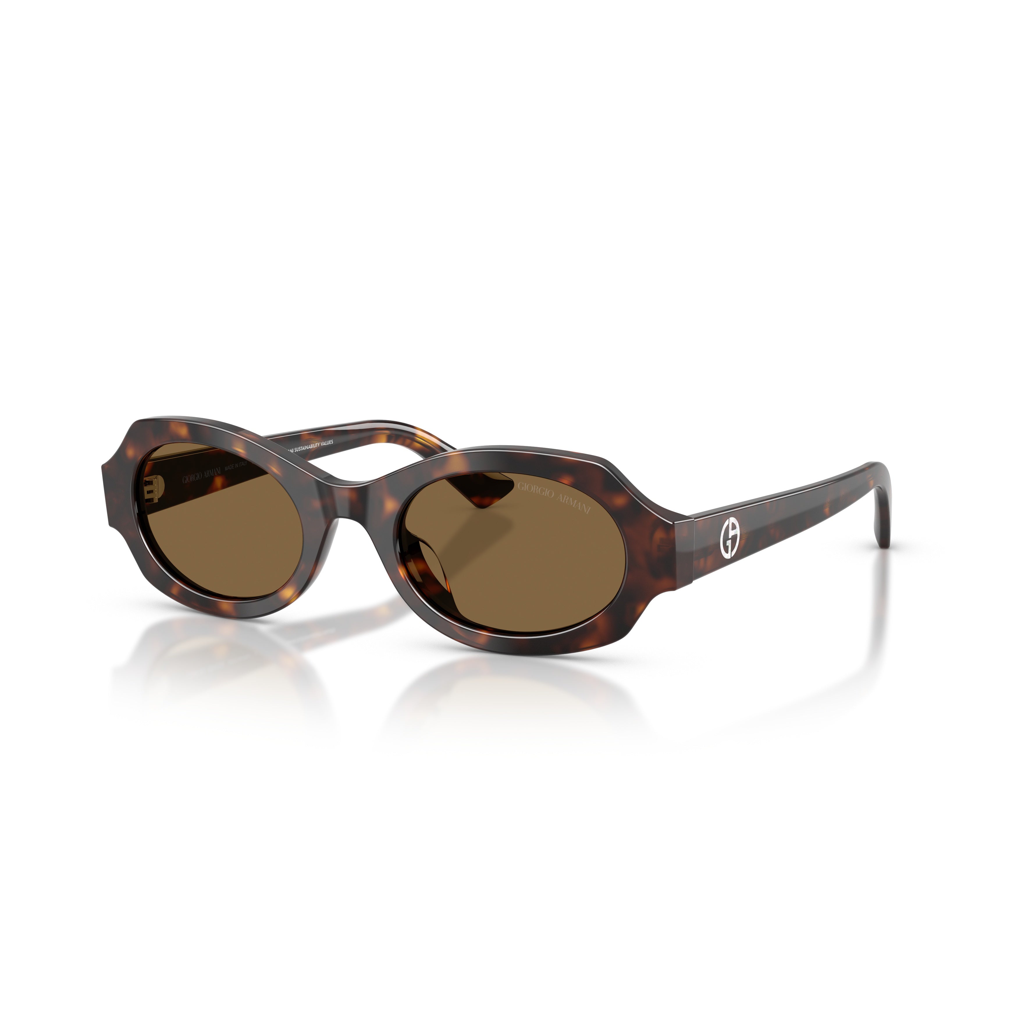 0ar8245hu Tortoiseshell Oval Frame Sunglasses with Logo Detail