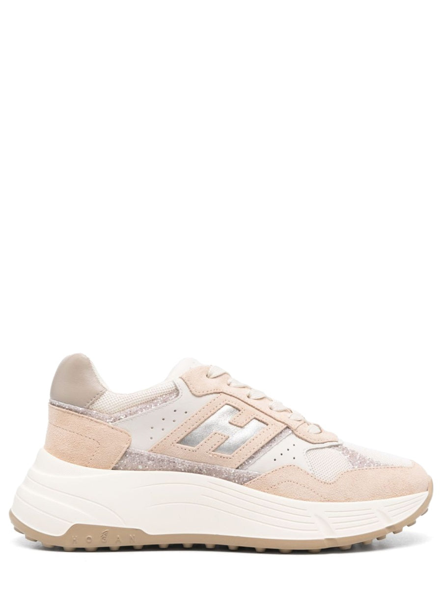 Layered Suede and Mesh Sneakers