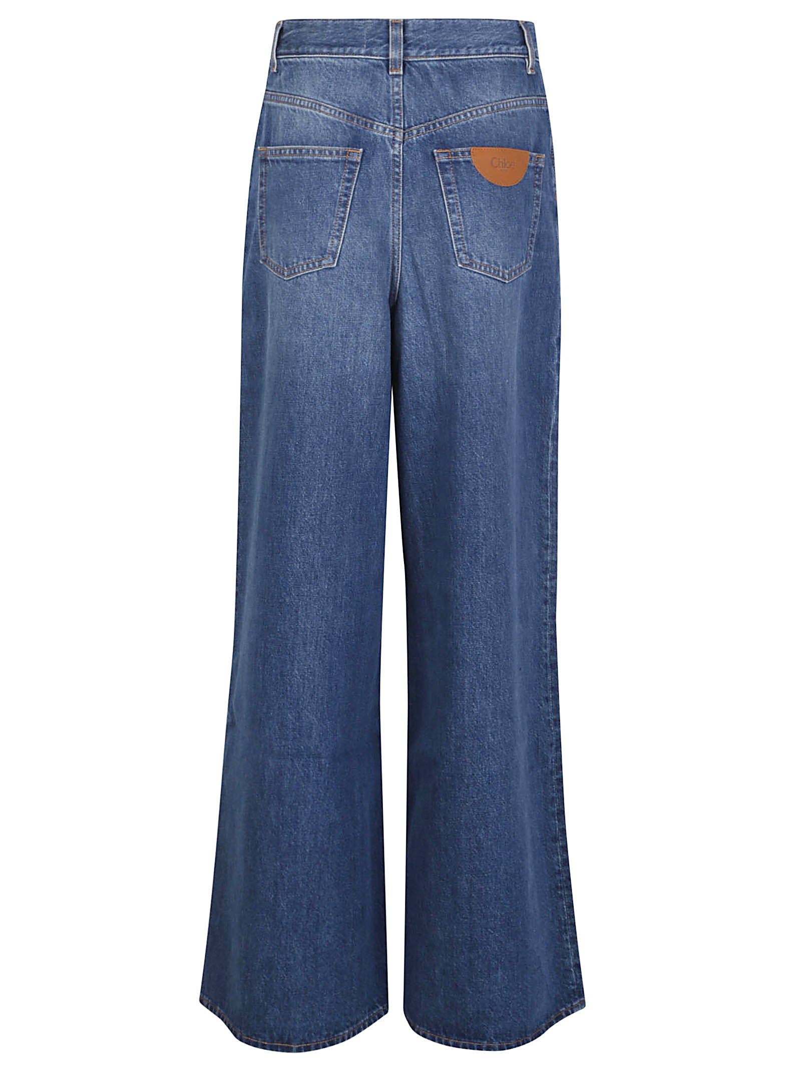 High-Waisted Wide-Leg Jeans With Five-Pocket Design