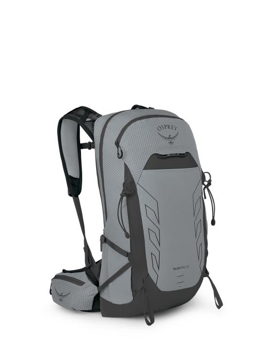 Structured Grey Backpack with Geometric Detailing