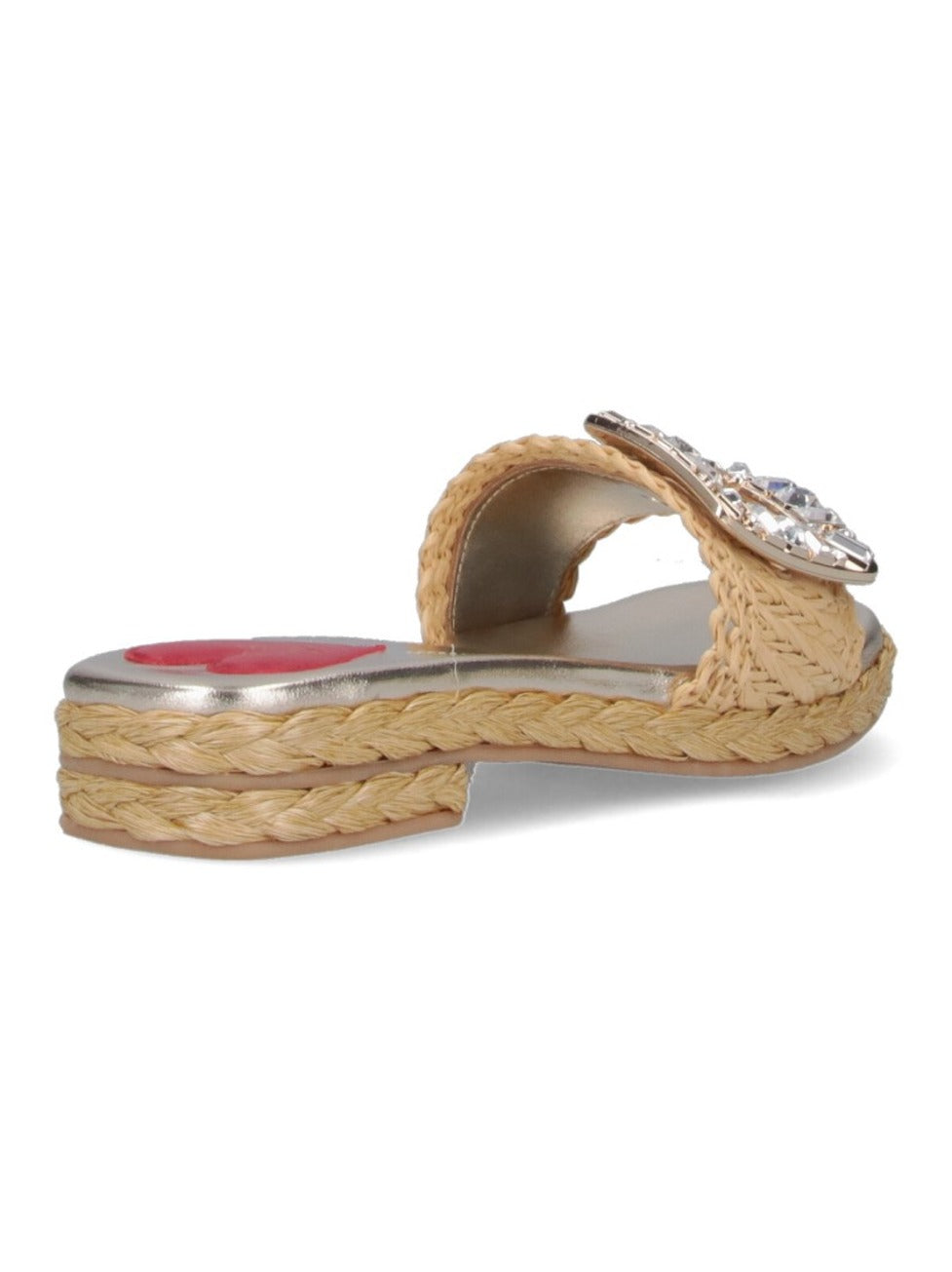 Square-Toe Slide Sandals With Woven Strap