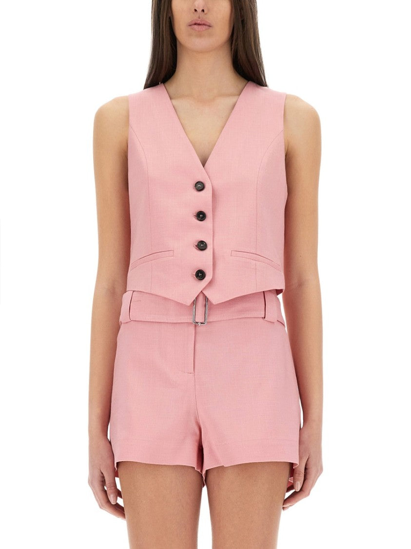 Cropped Vest With Deep V-Neckline