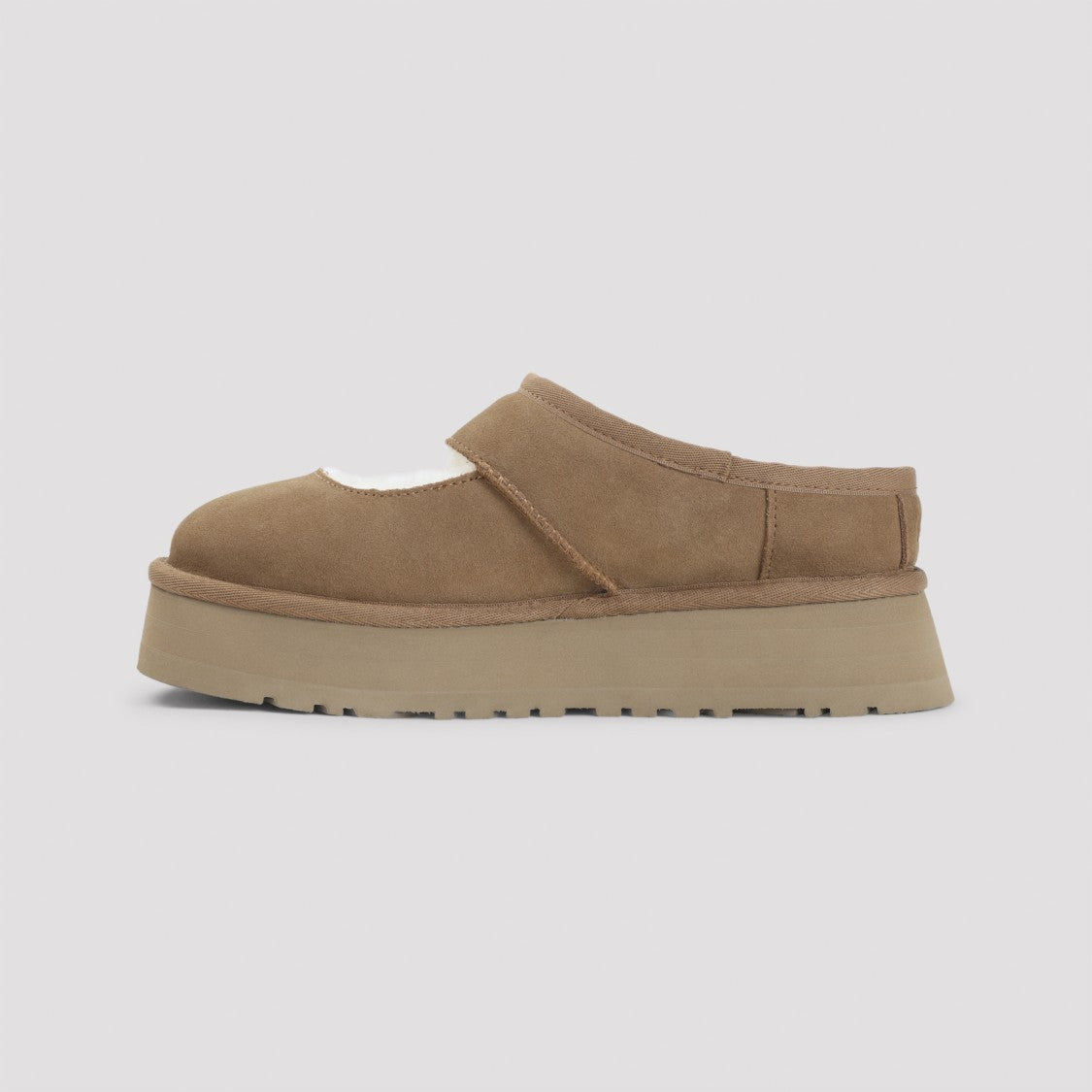 Suede Slippers with Plush Mutton Lining