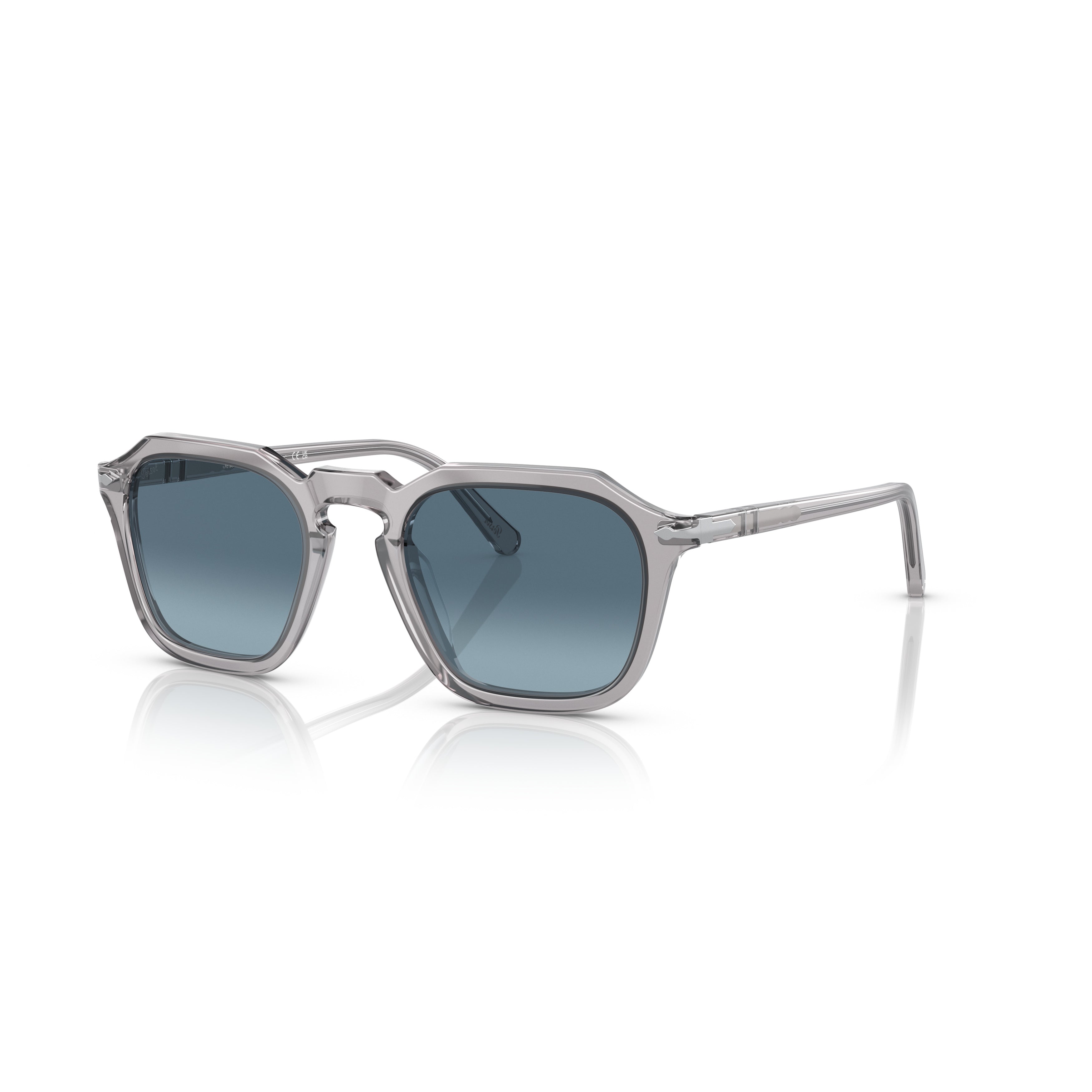 Translucent Acetate Square Sunglasses With Gradient Blue Lenses