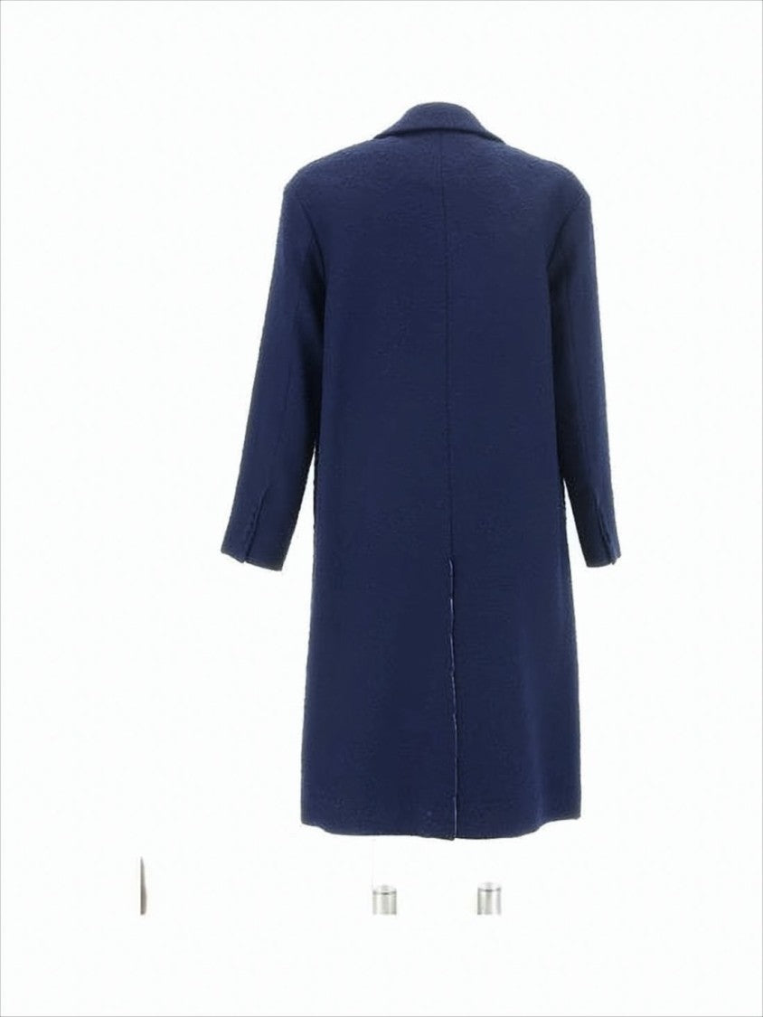 Tailored Wool-Blend Casual Coat with Structured Collar