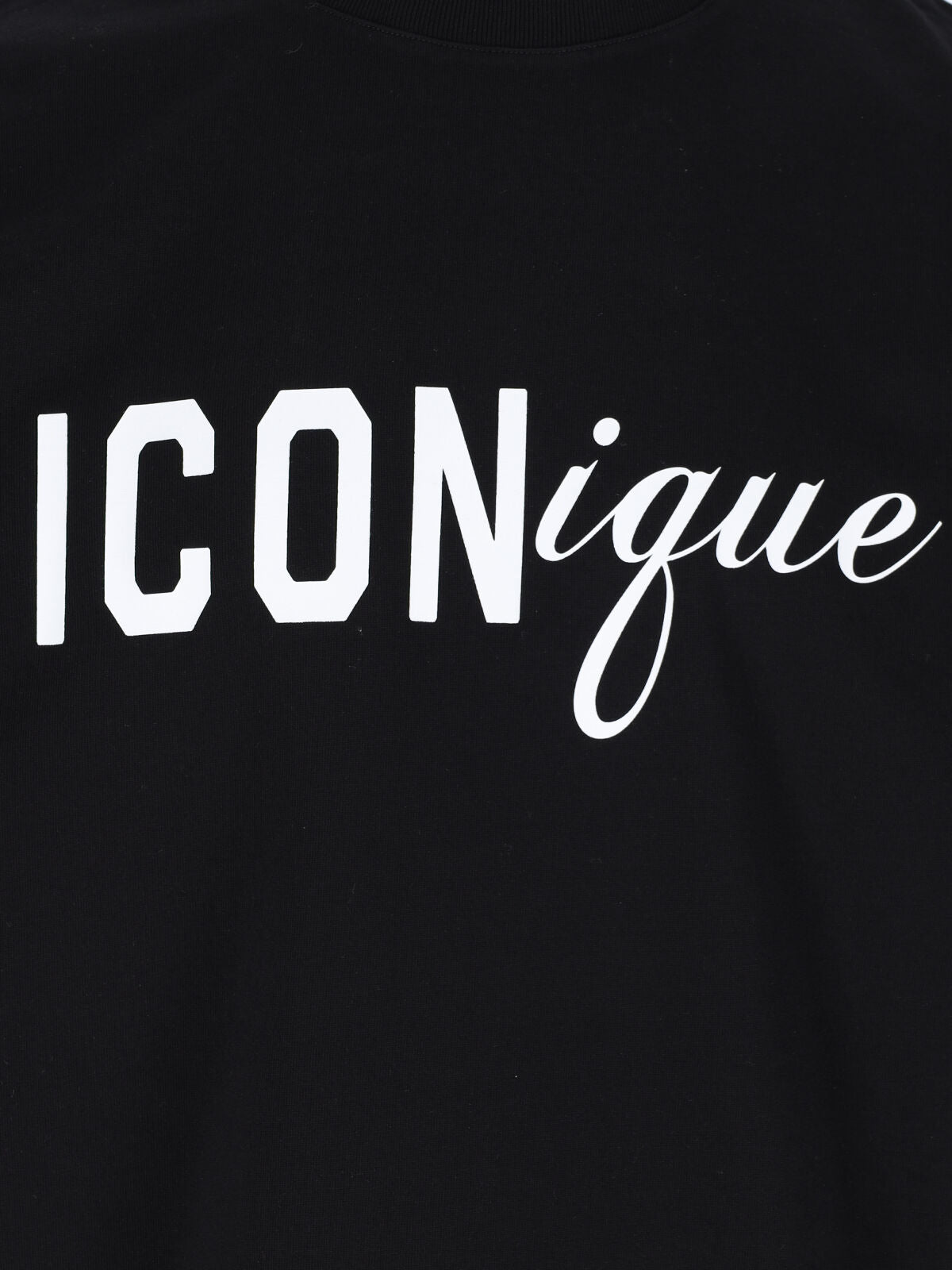 Black ICONique Logo Crew Neck T-Shirt