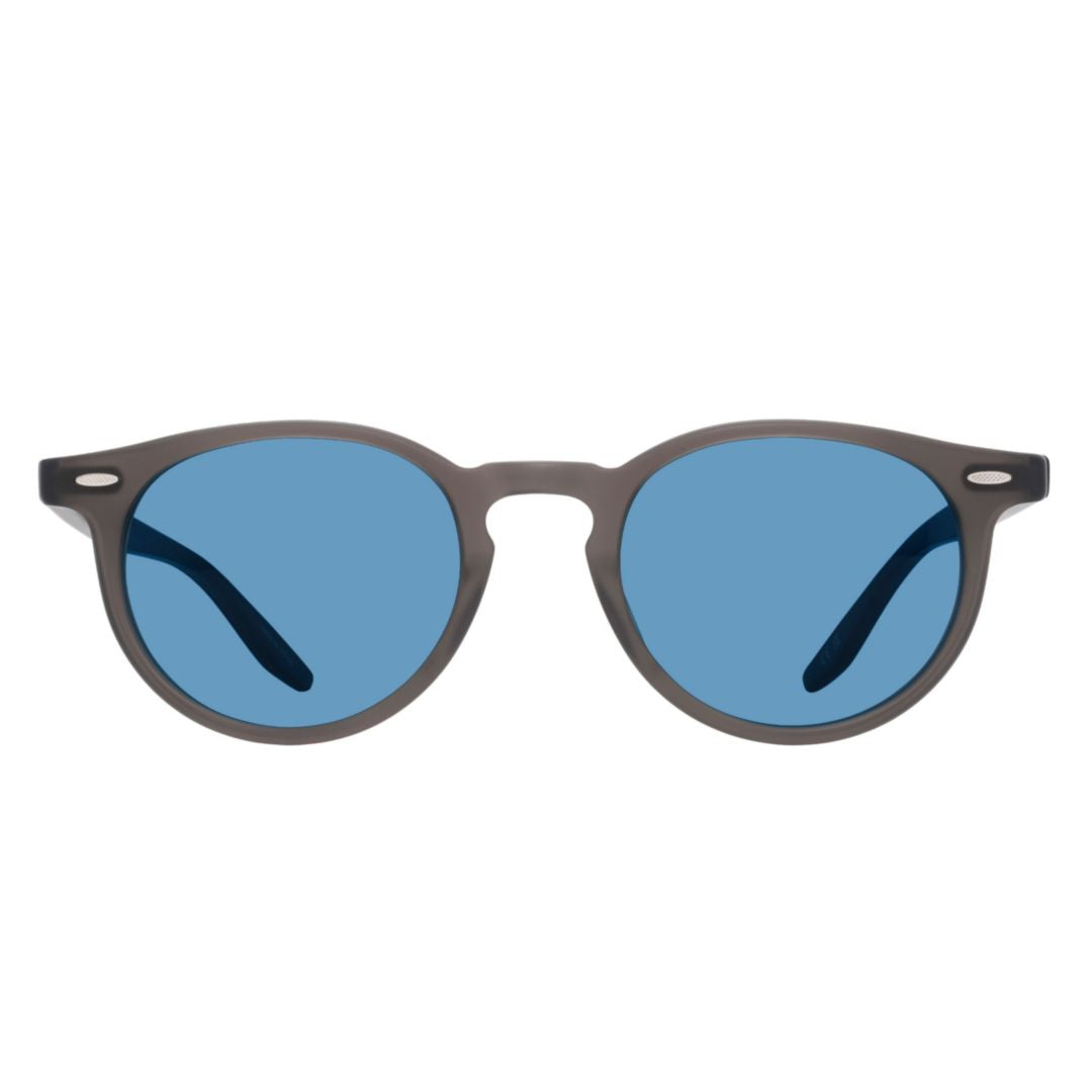 Banks Rounded Frame Acetate Sunglasses with Solid Blue Lenses