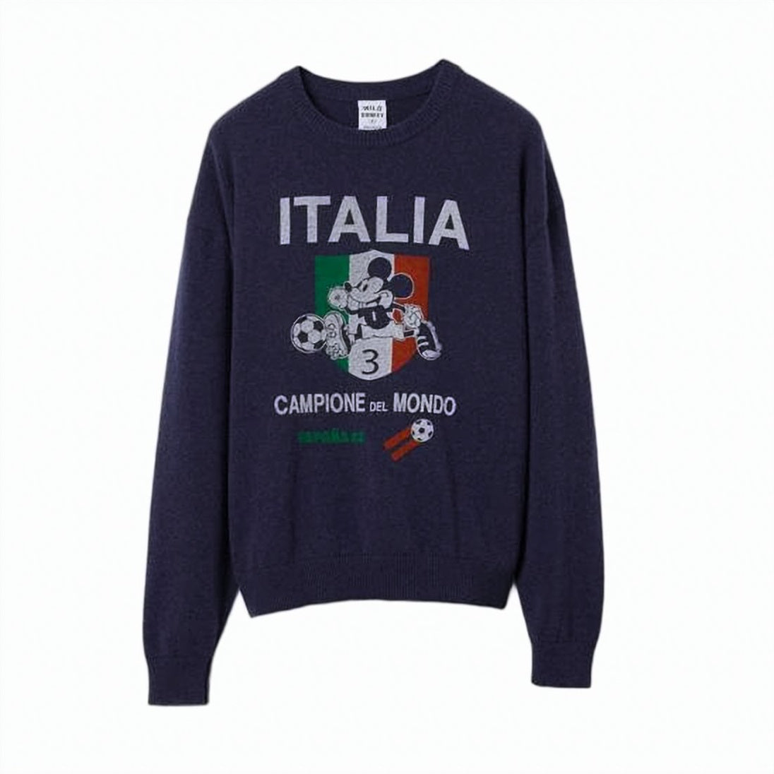 Playful Navy Wool Sweater