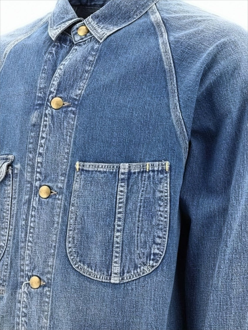 Relaxed Fit Denim Jacket With Vintage Wash And Patch Pockets