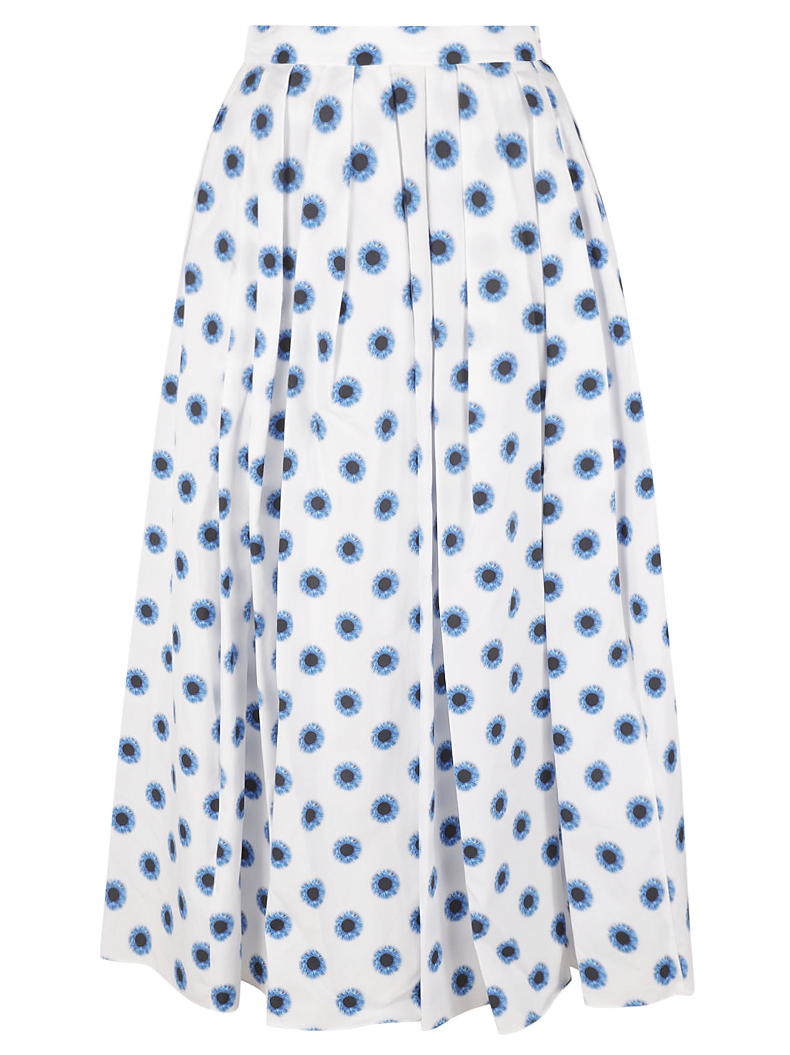 Pleated Floral Motif Skirt